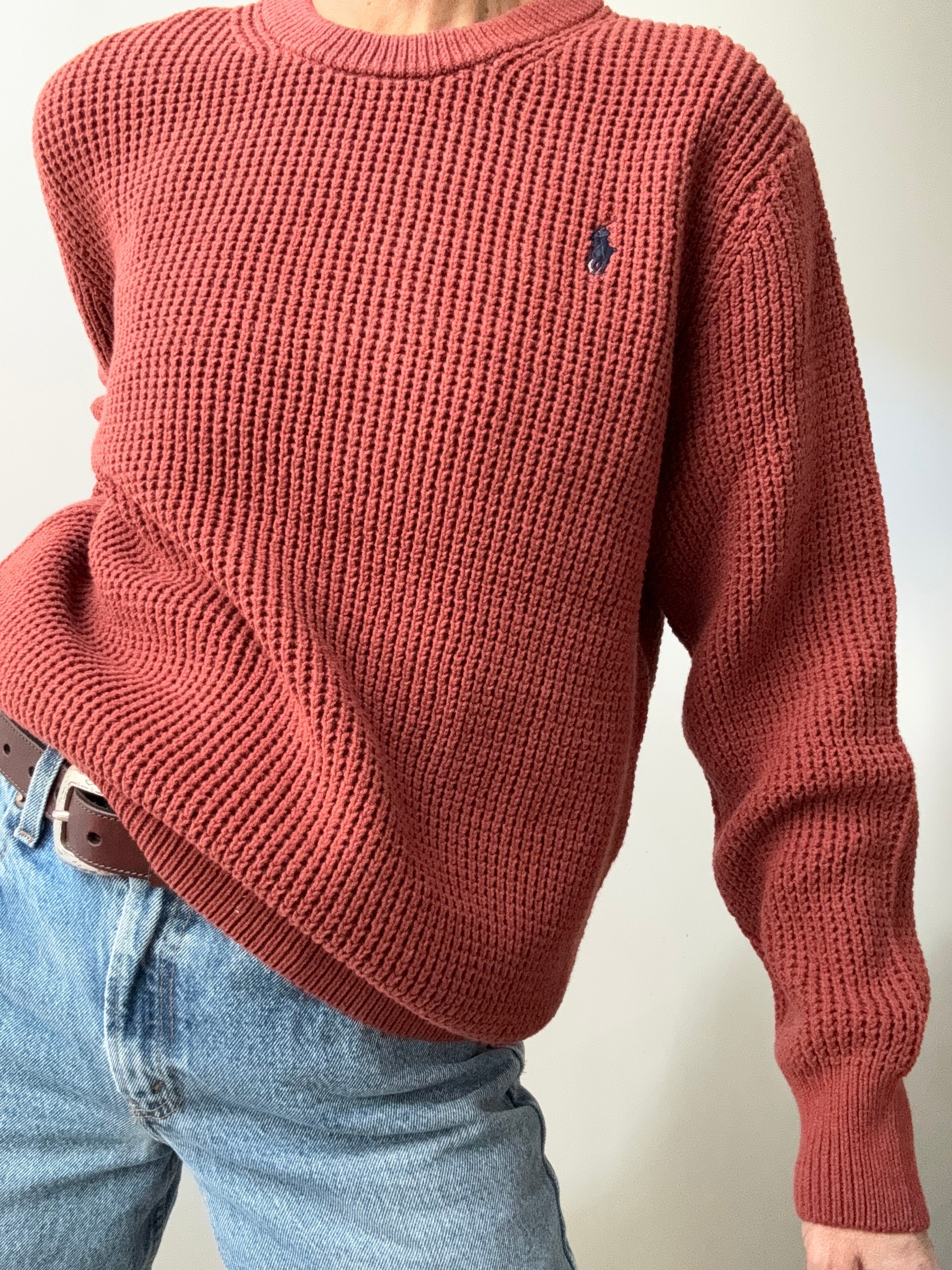 Ralph Lauren Jumpers Ralph Lauren Polo Waffle Knit Rust