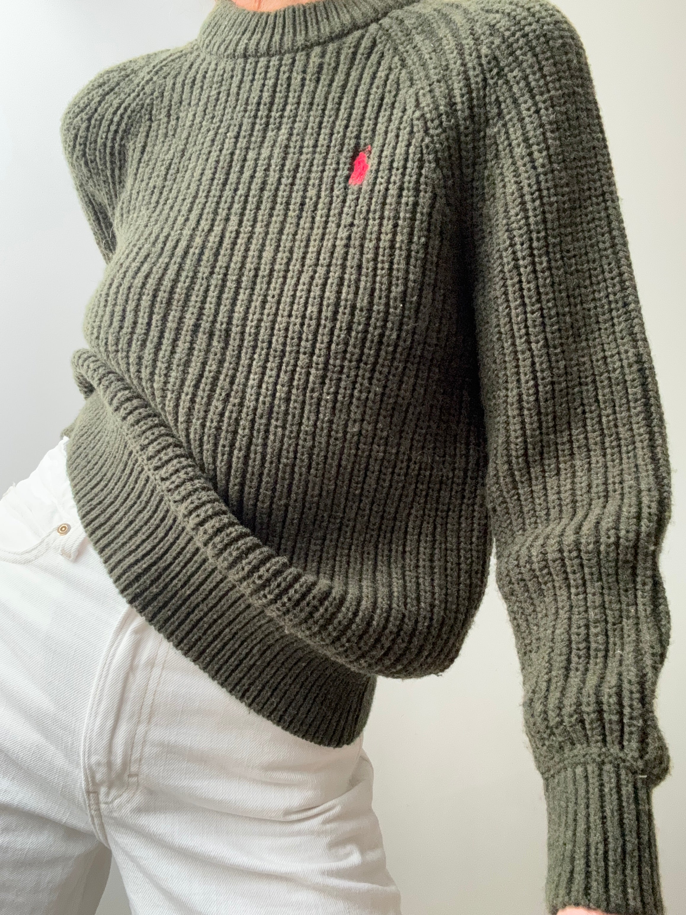 Ralph Lauren Wool Blend Crew Neck Knit Green | Jumpers