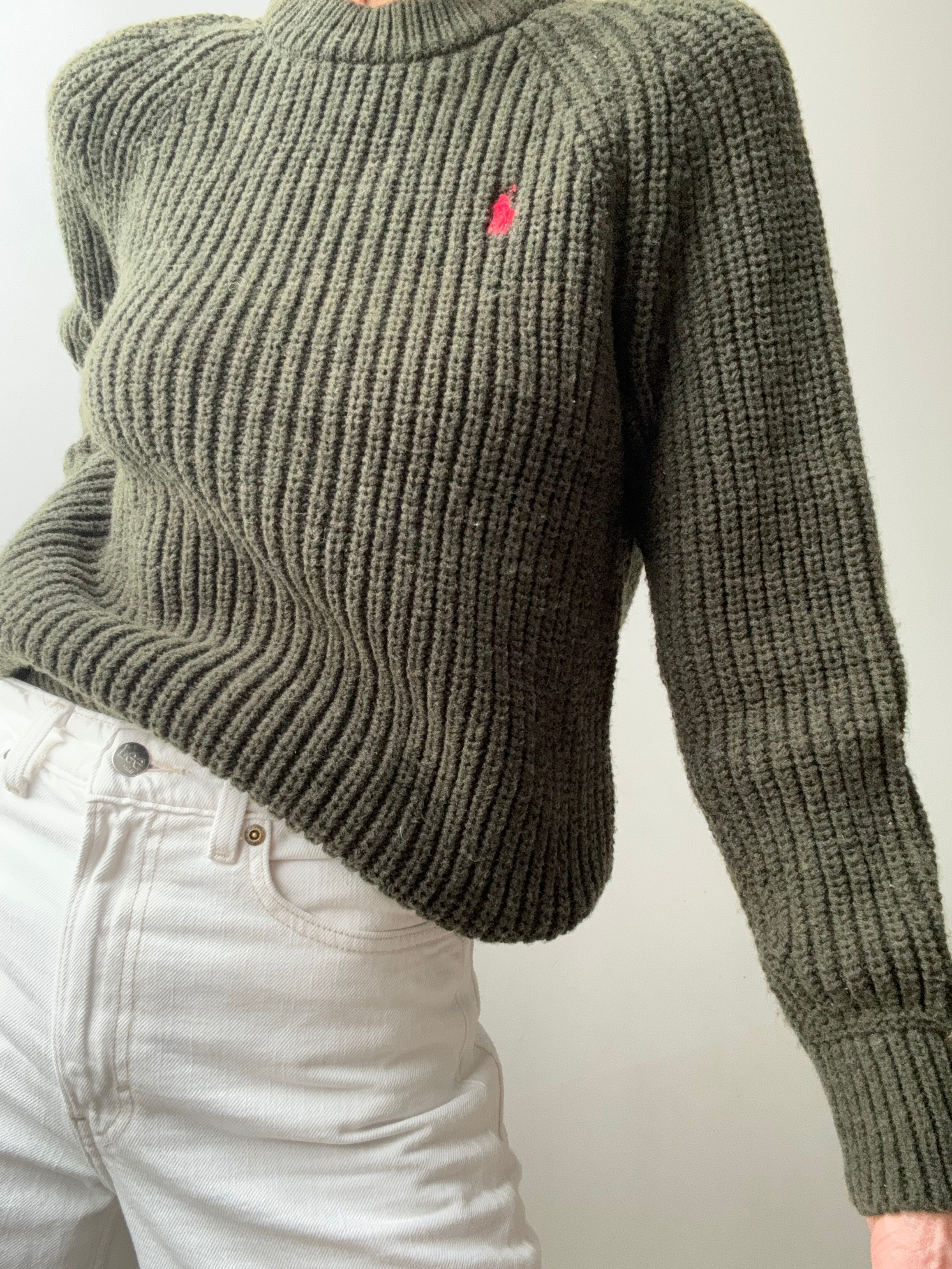 Ralph Lauren Wool Blend Crew Neck Knit Green | Jumpers