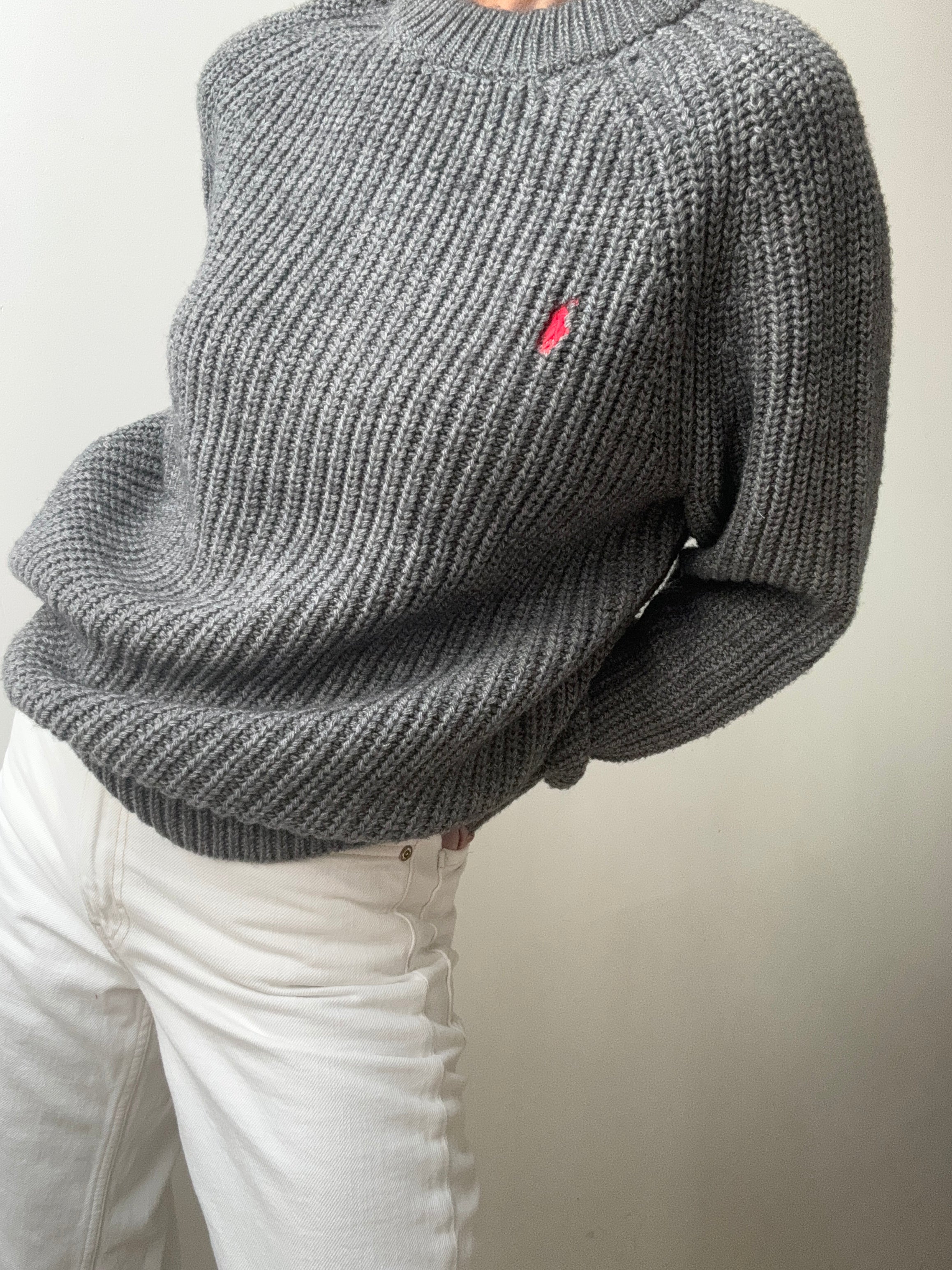 Ralph Lauren Wool Blend Crew Neck Knit Grey | Jumpers