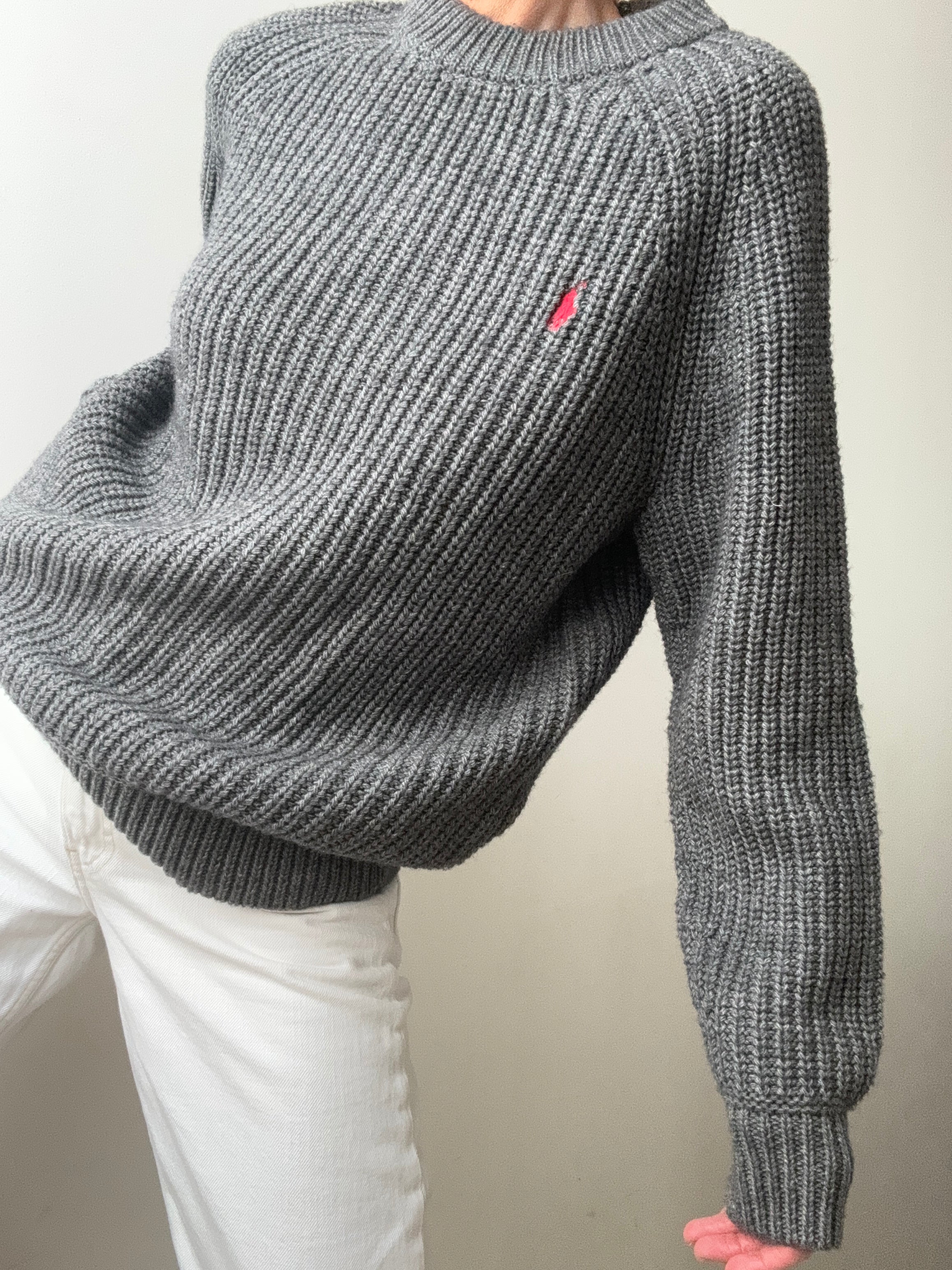 Ralph Lauren Wool Blend Crew Neck Knit Grey | Jumpers