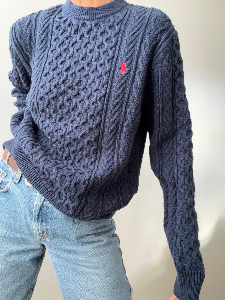 Ralph Lauren Wool Cable Knit Blue | Jumpers