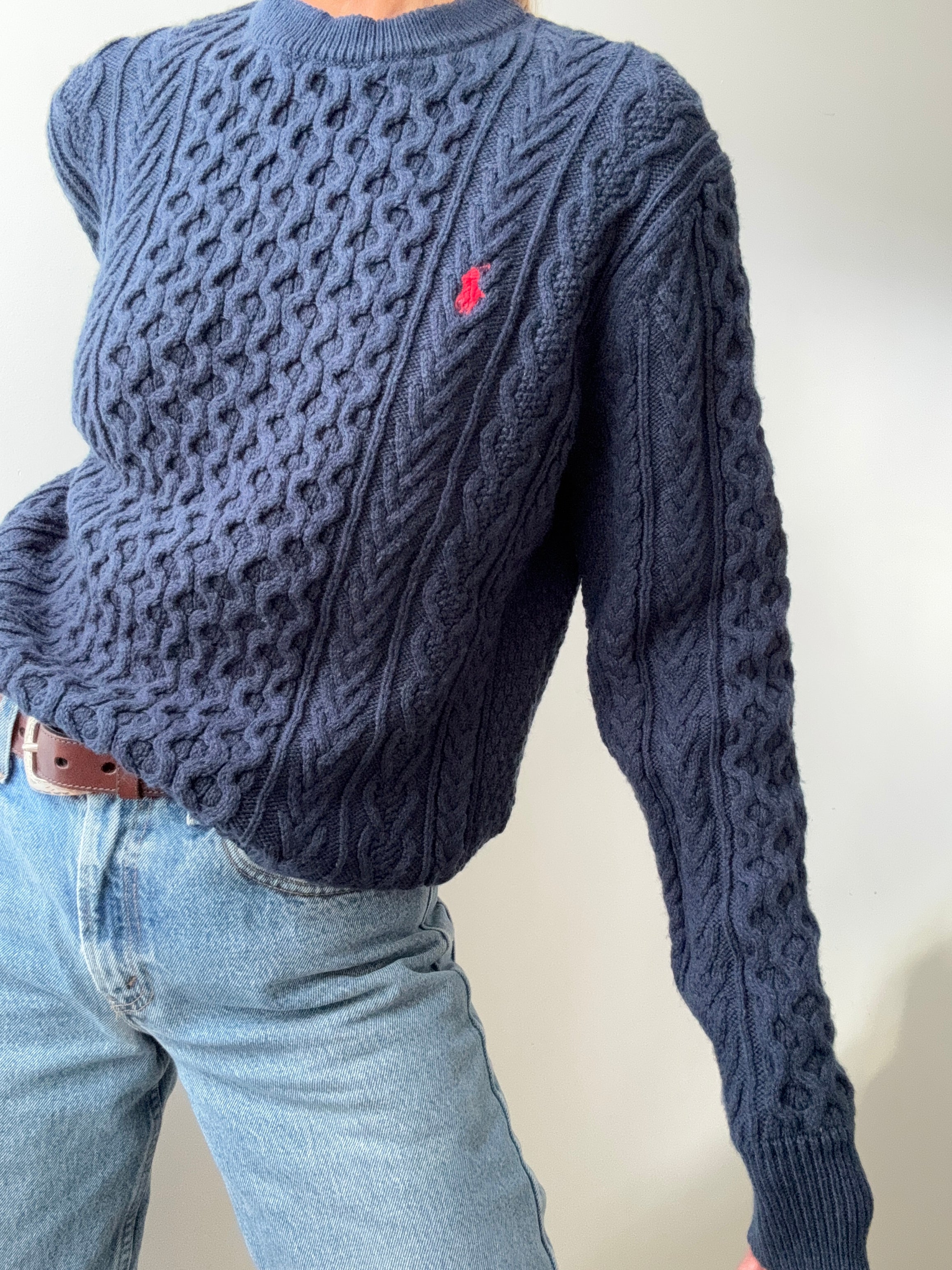 Ralph Lauren Wool Cable Knit Blue | Jumpers