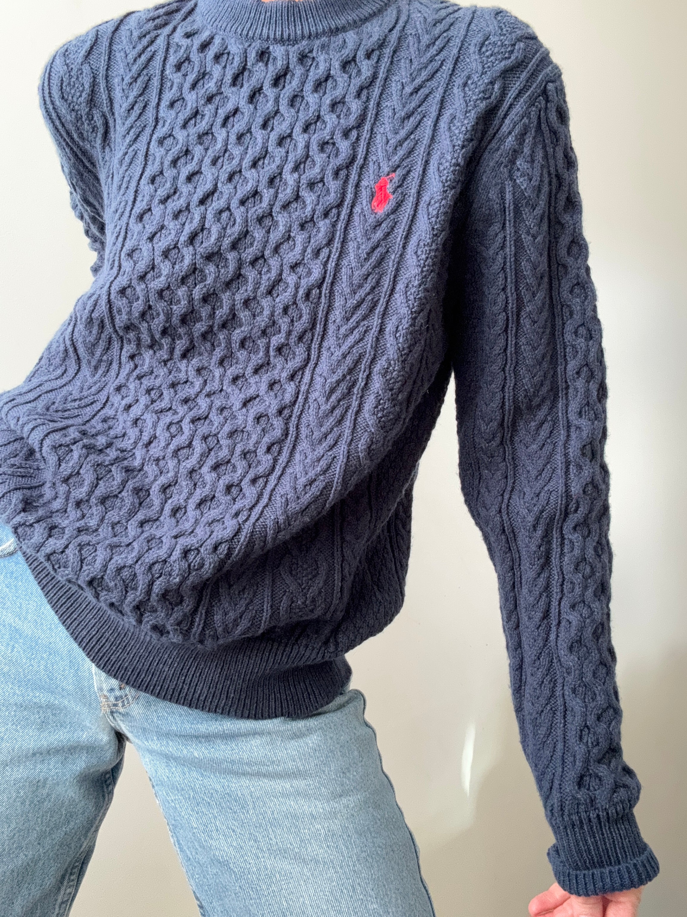Ralph Lauren Wool Cable Knit Blue | Jumpers