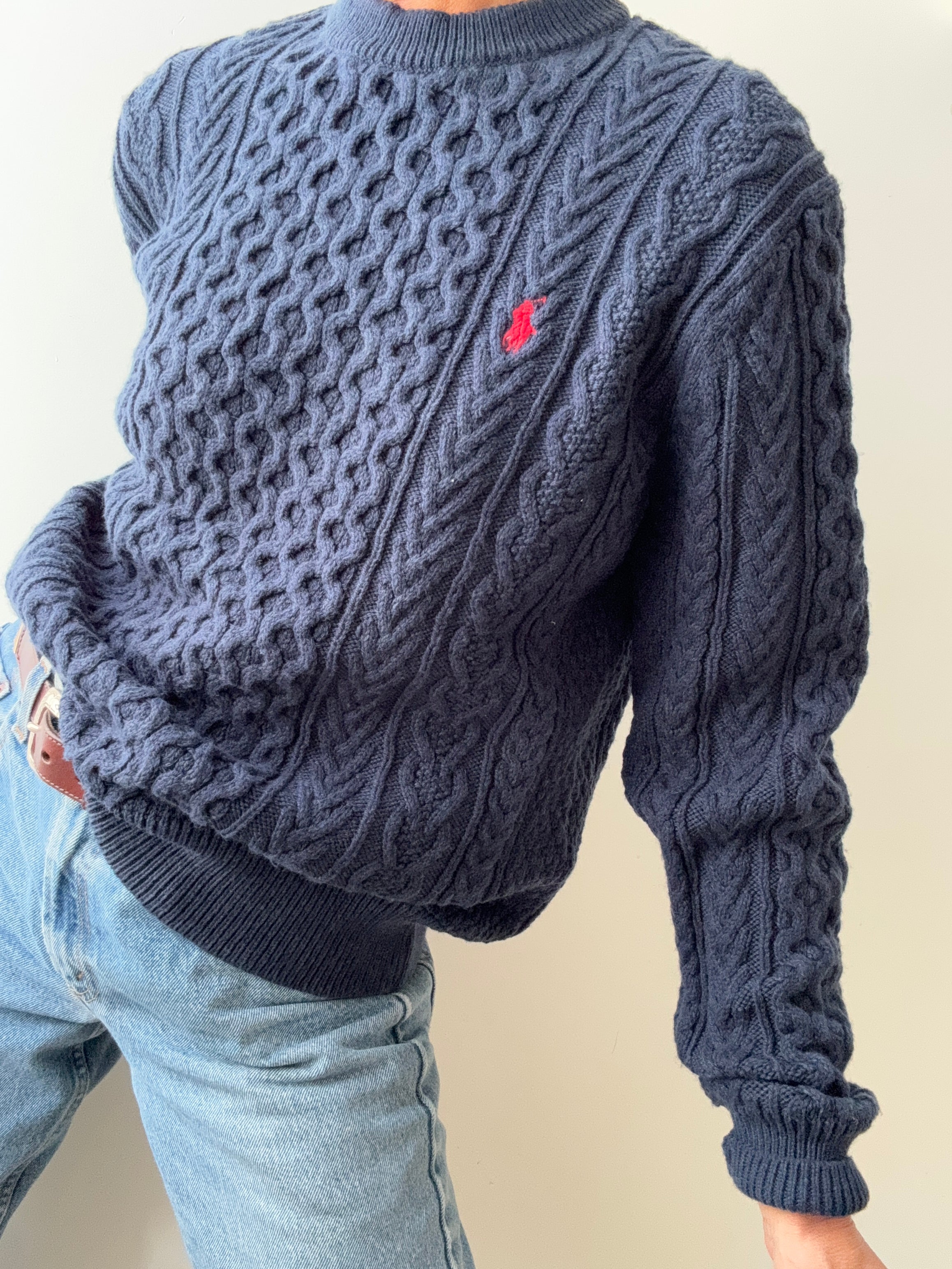 Ralph Lauren Wool Cable Knit Blue | Jumpers