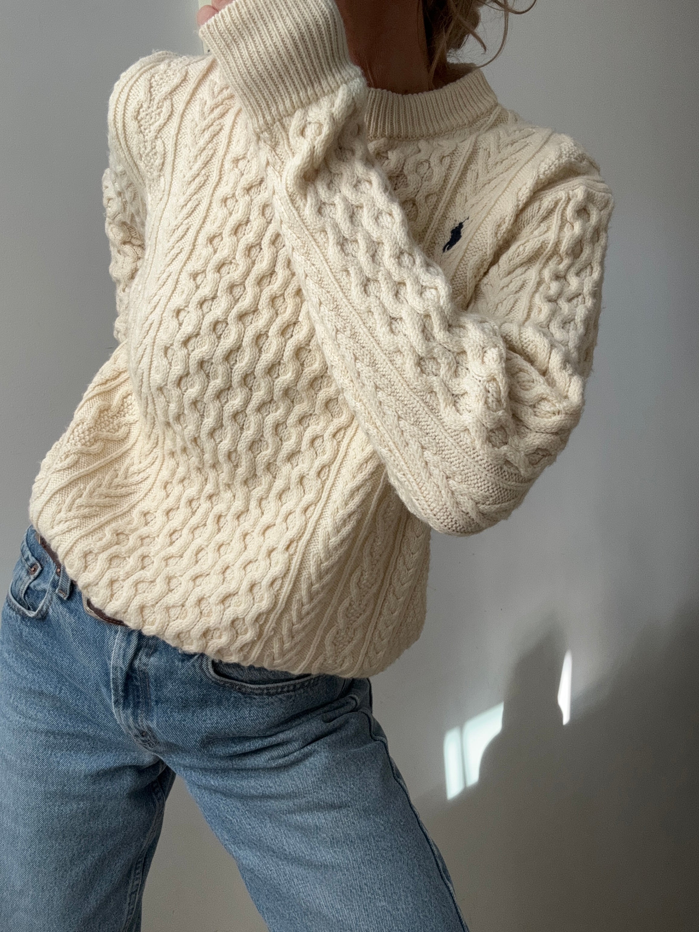 Ralph Lauren Wool Cable Knit Cream | Jumpers