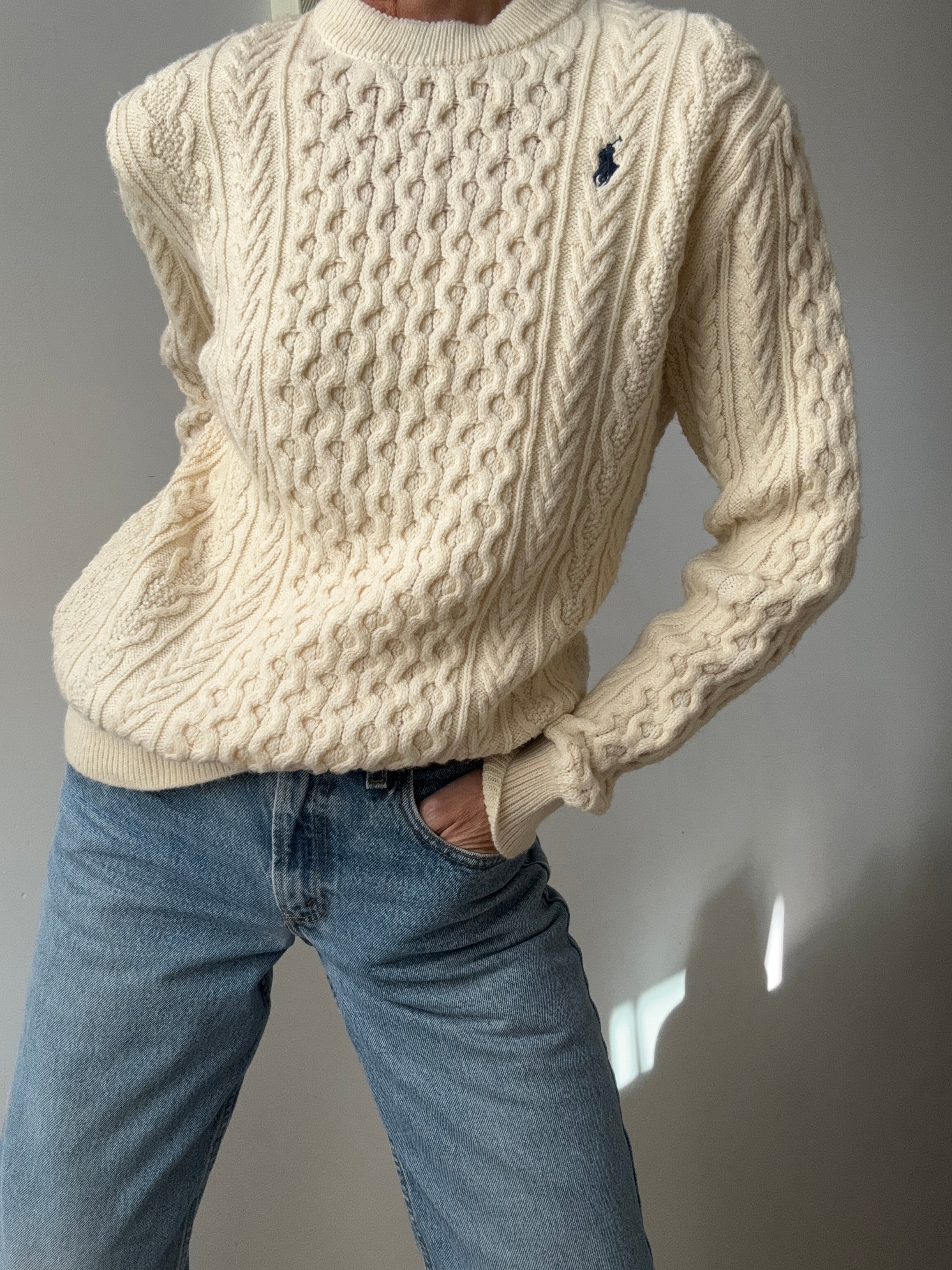 Ralph Lauren Wool Cable Knit Cream | Jumpers