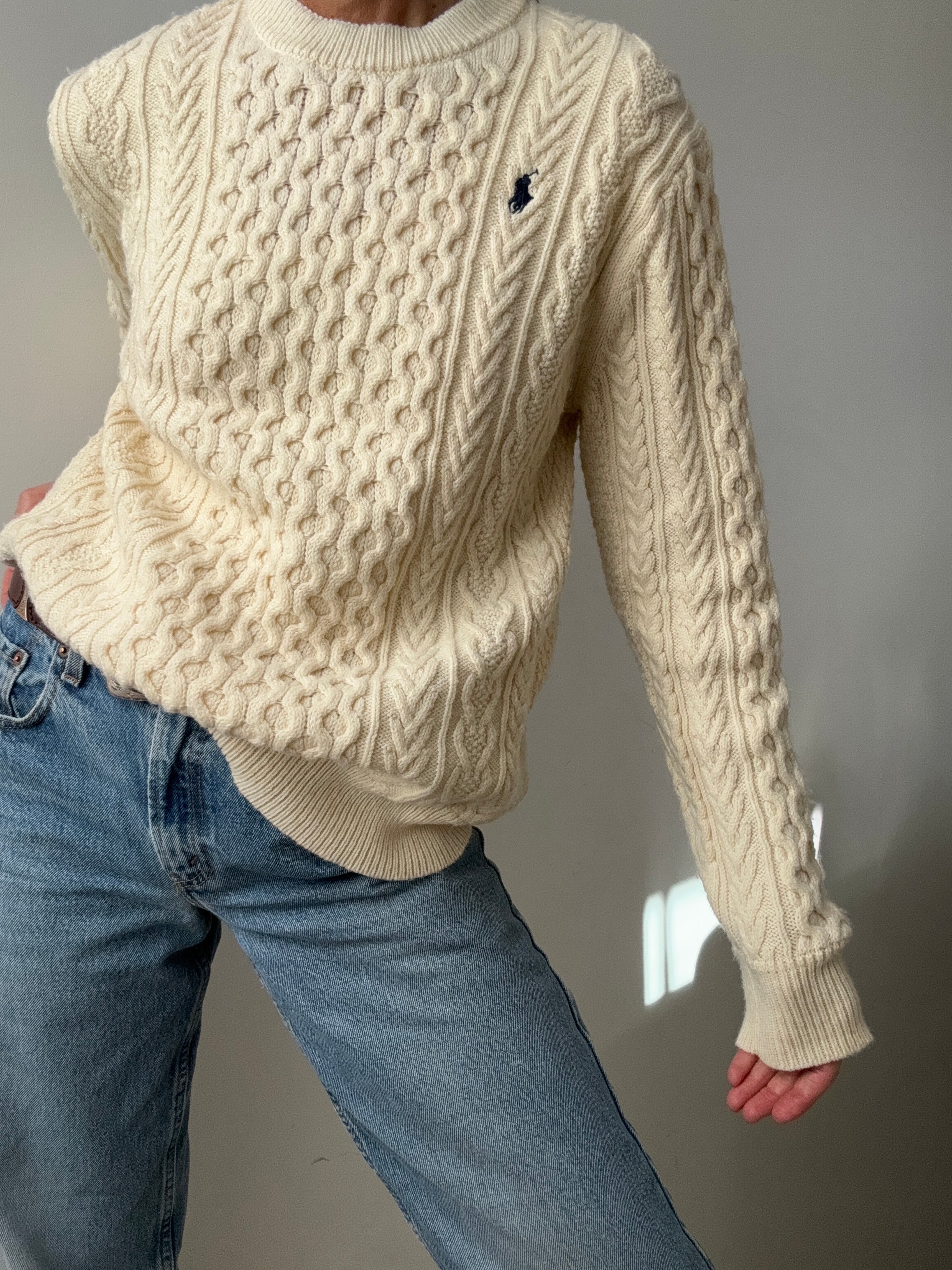 Ralph Lauren Wool Cable Knit Cream | Jumpers