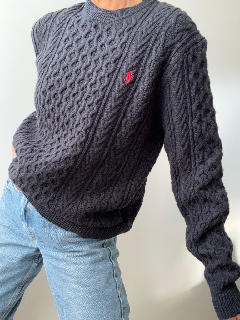 Ralph Lauren Wool Cable Knit Navy | Jumpers