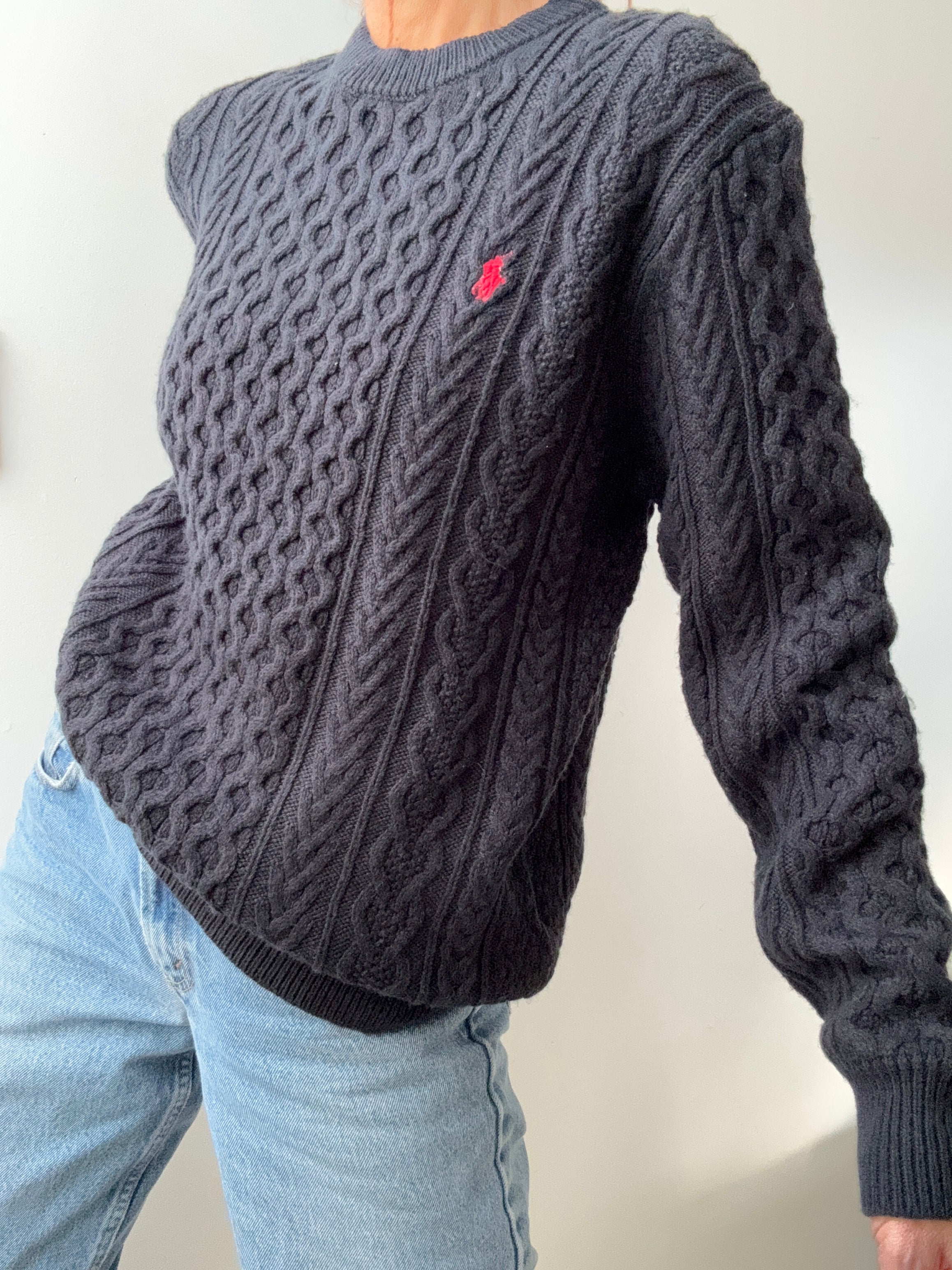Ralph Lauren Wool Cable Knit Navy | Jumpers