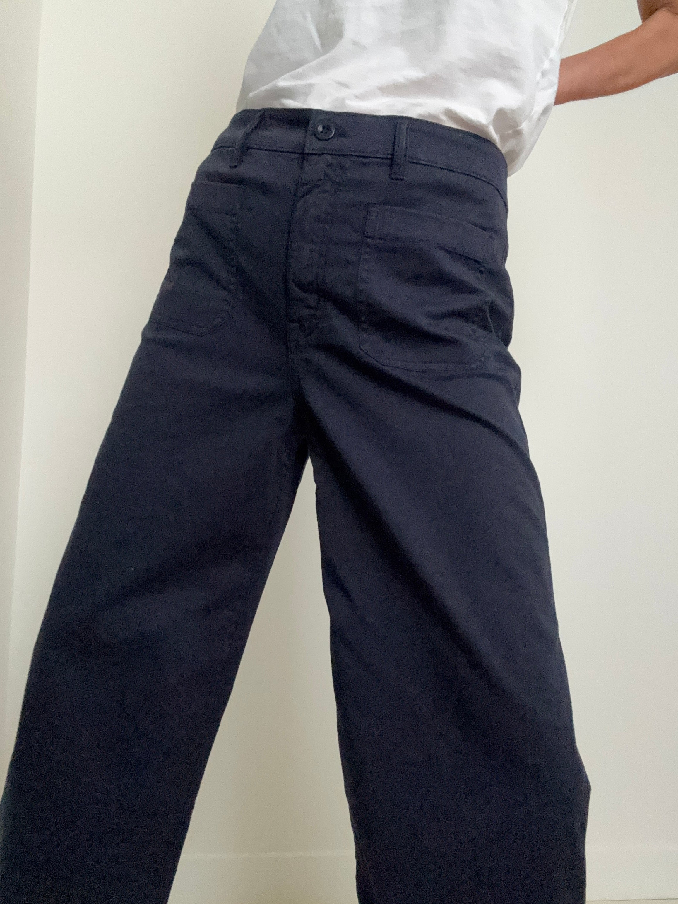 Denim Wide Leg Sailor Pants Navy | Pants