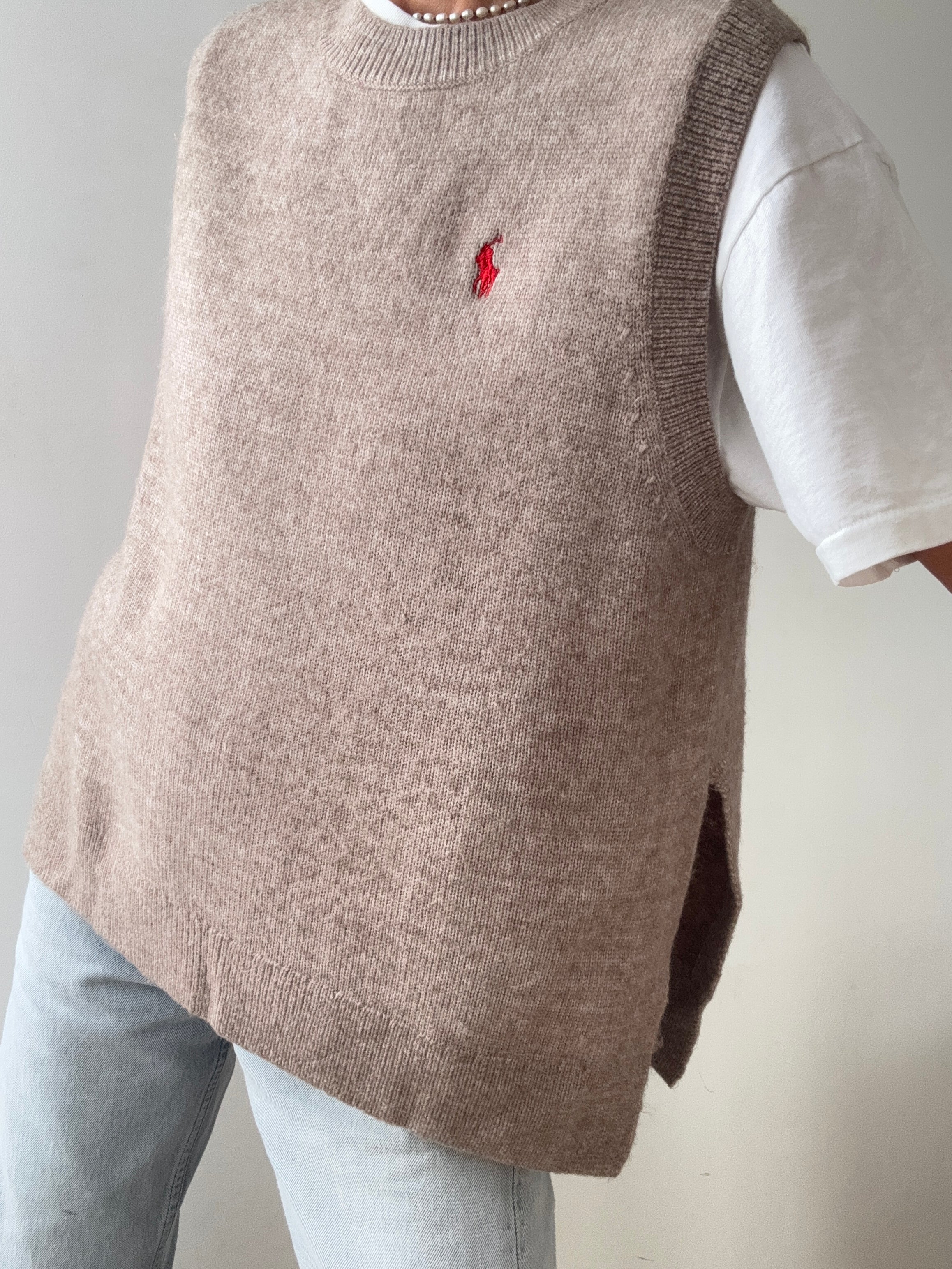 Ralph Lauren Open Side Vest Tan | Vests