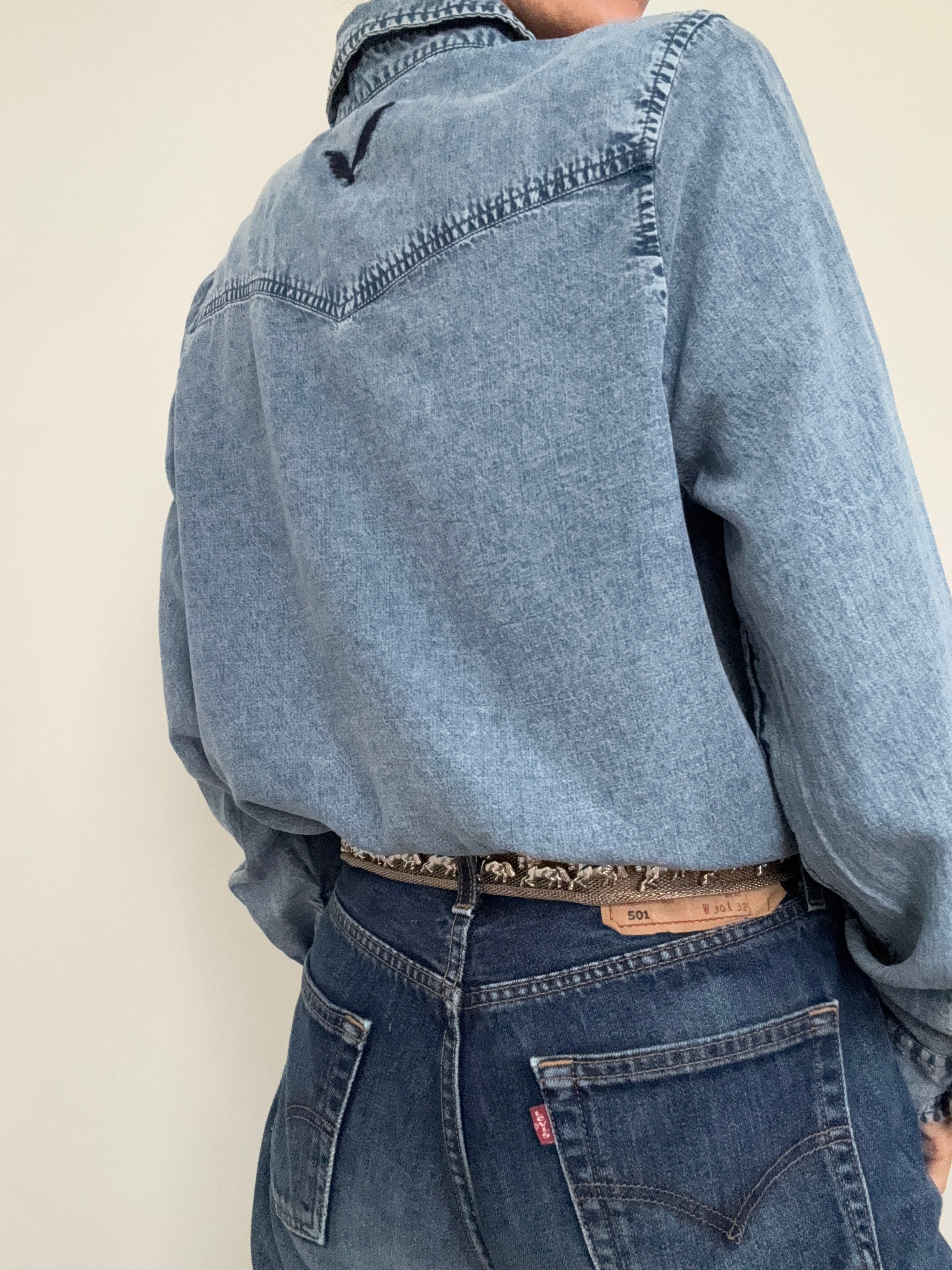 Camisa Metallic Denim | Shirts