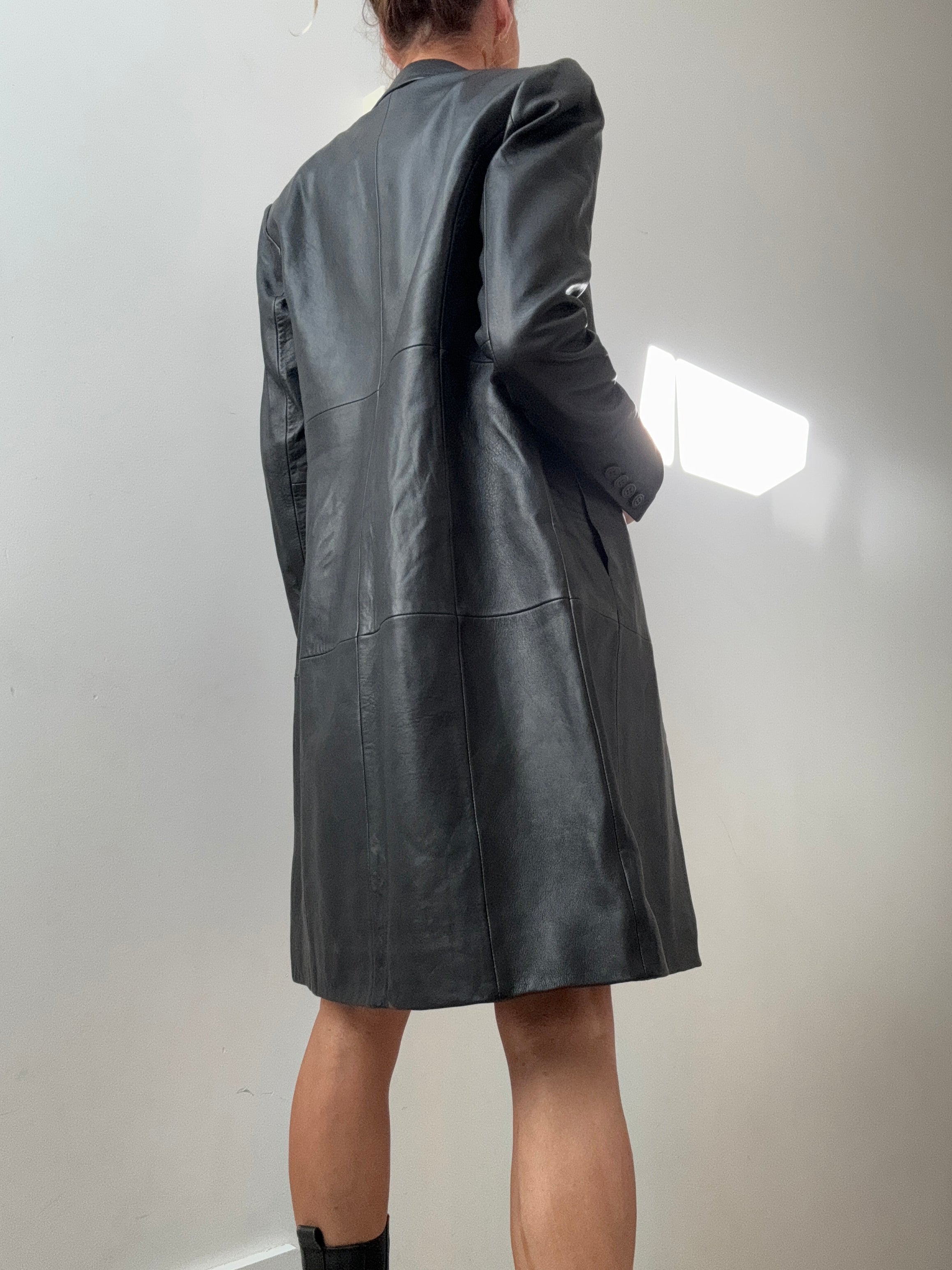 Reformation Veda Crosby Longline Leather Blazer | Jackets