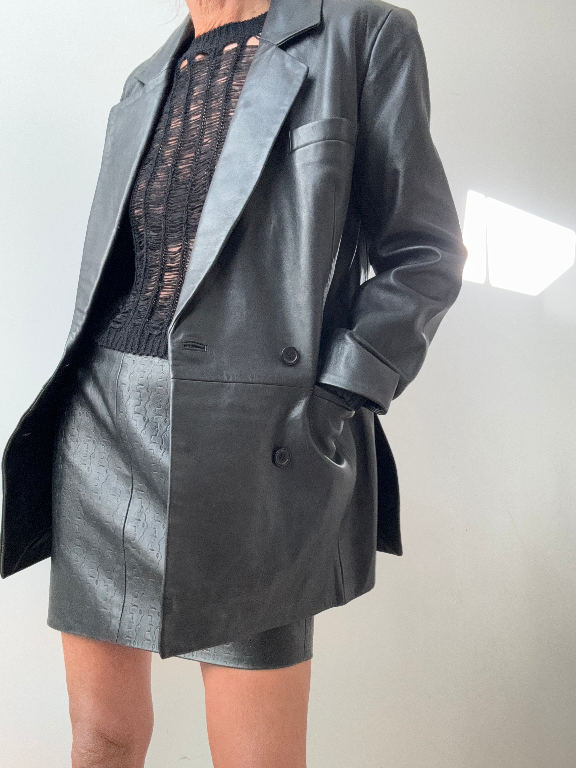 Reformation Veda Dalia Relaxed Leather Blazer | Jackets