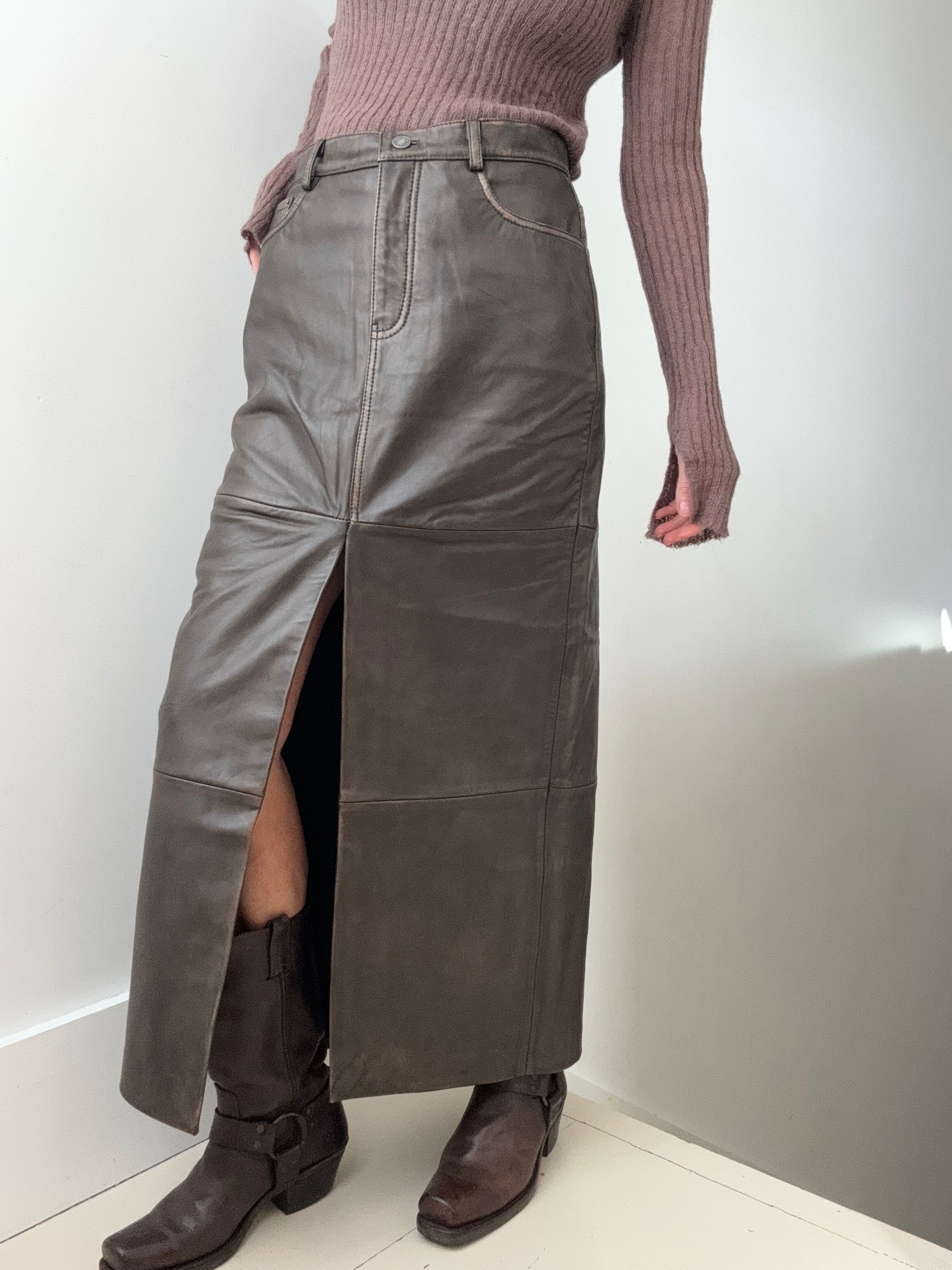 Reformation Veda Tazz Leather Maxi Skirt | Skirts
