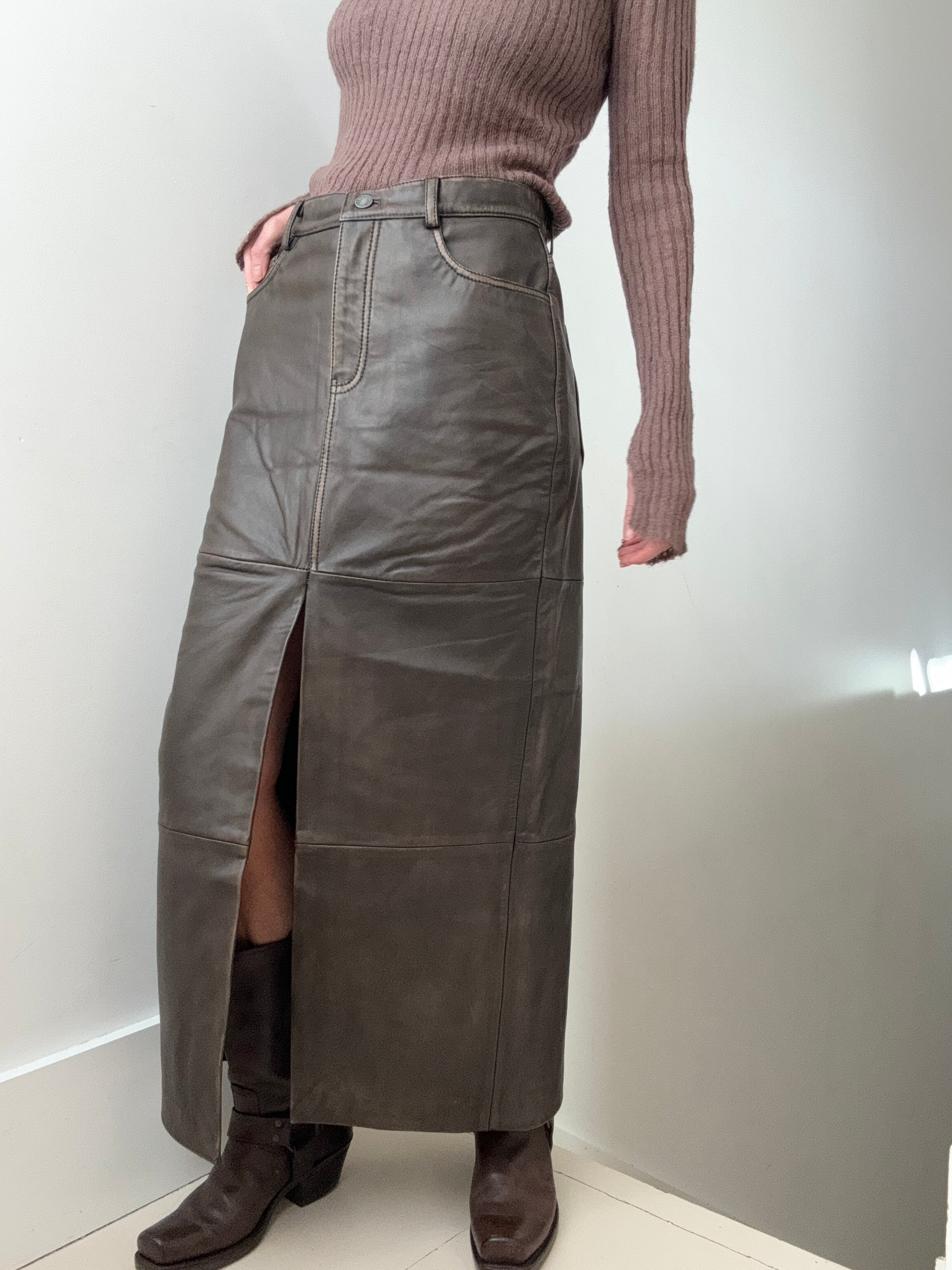Reformation Veda Tazz Leather Maxi Skirt | Skirts