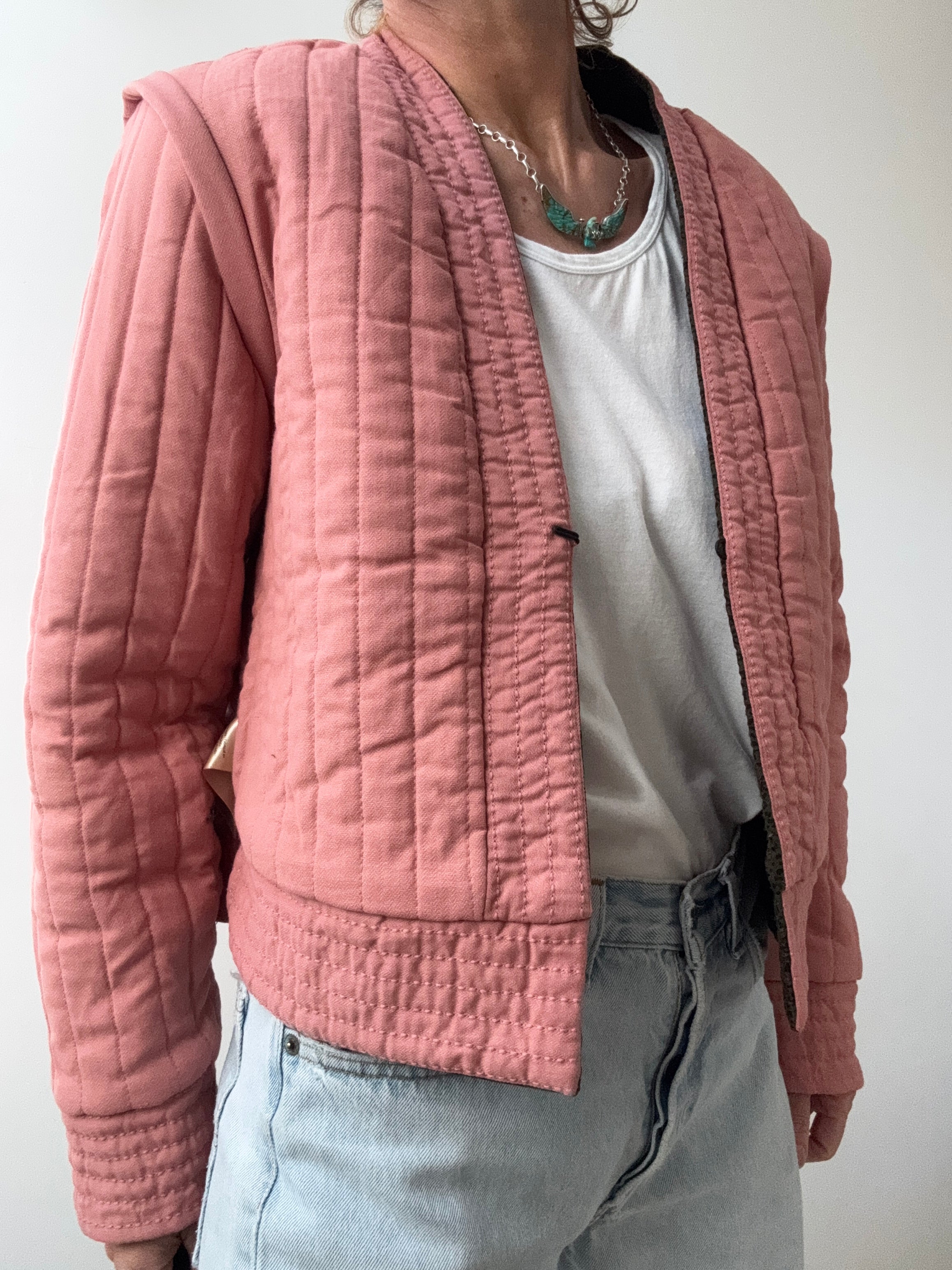 Reversible Peach Spot Quilt Jacket | Jackets