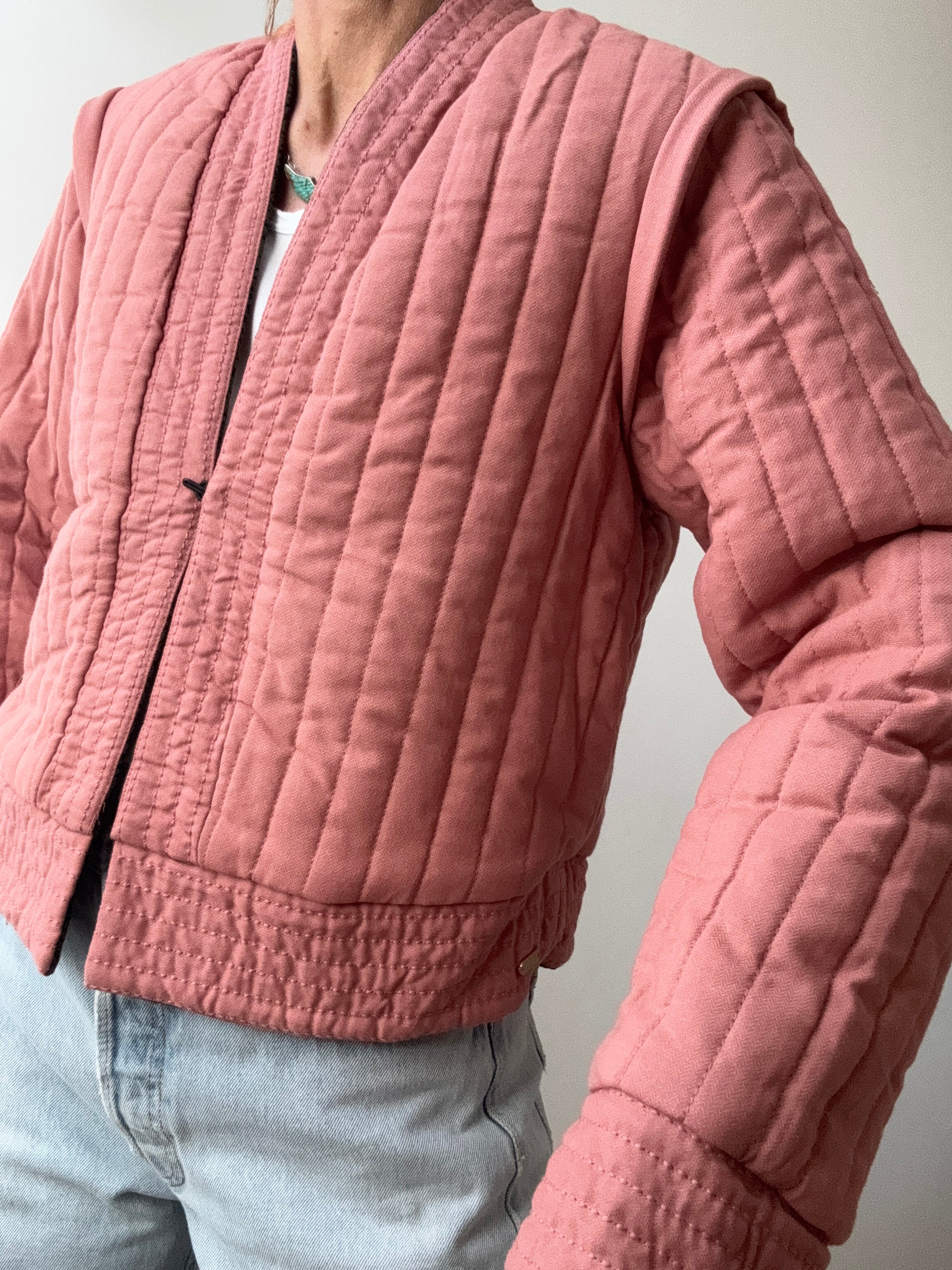 Reversible Peach Spot Quilt Jacket | Jackets