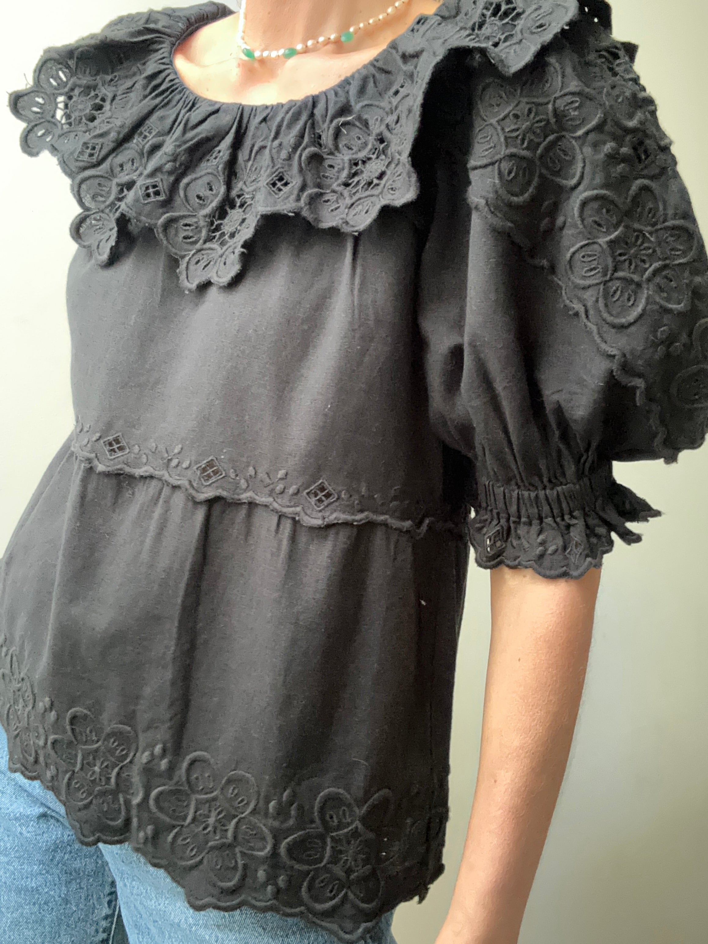 Sea NY Broderie Anglaise Round Neck Blouse | Blouses