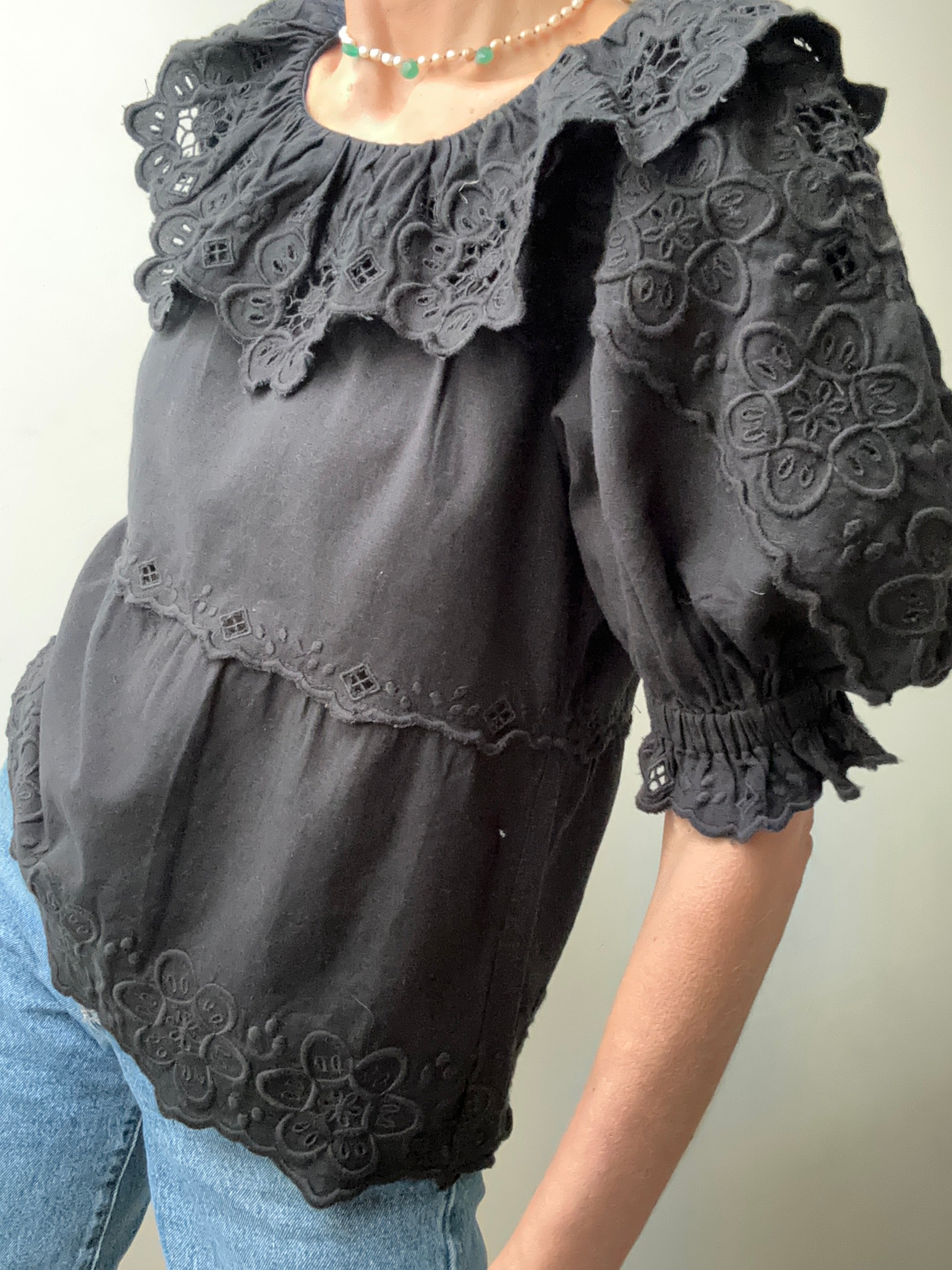 Sea NY Broderie Anglaise Round Neck Blouse | Blouses