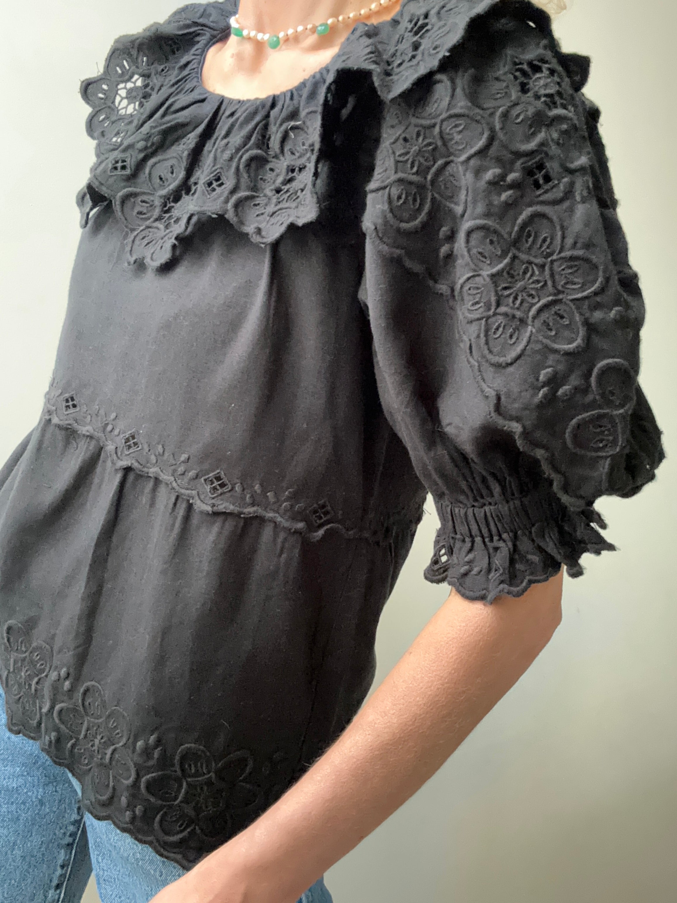 Sea NY Broderie Anglaise Round Neck Blouse | Blouses