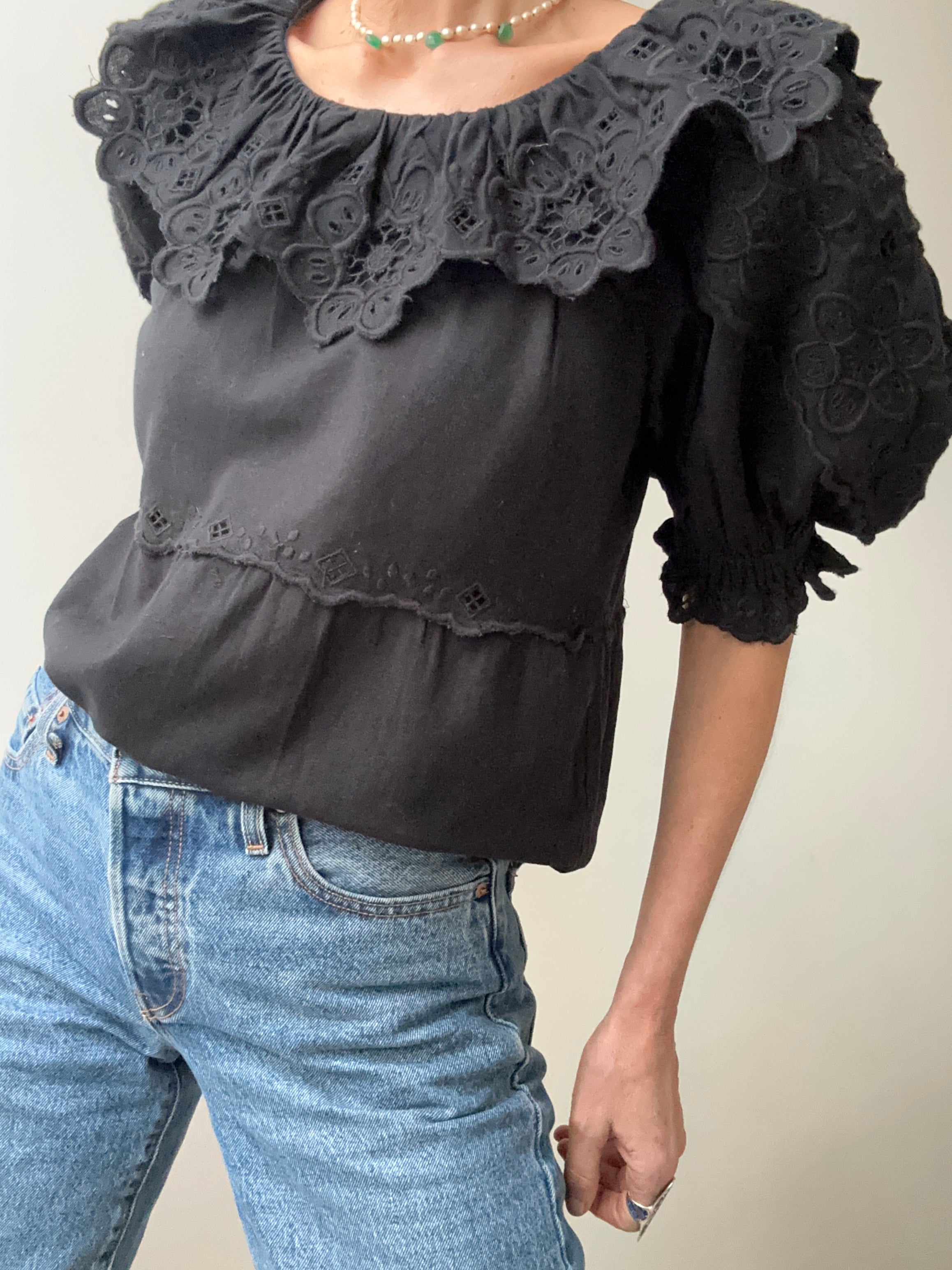 Sea NY Broderie Anglaise Round Neck Blouse | Blouses