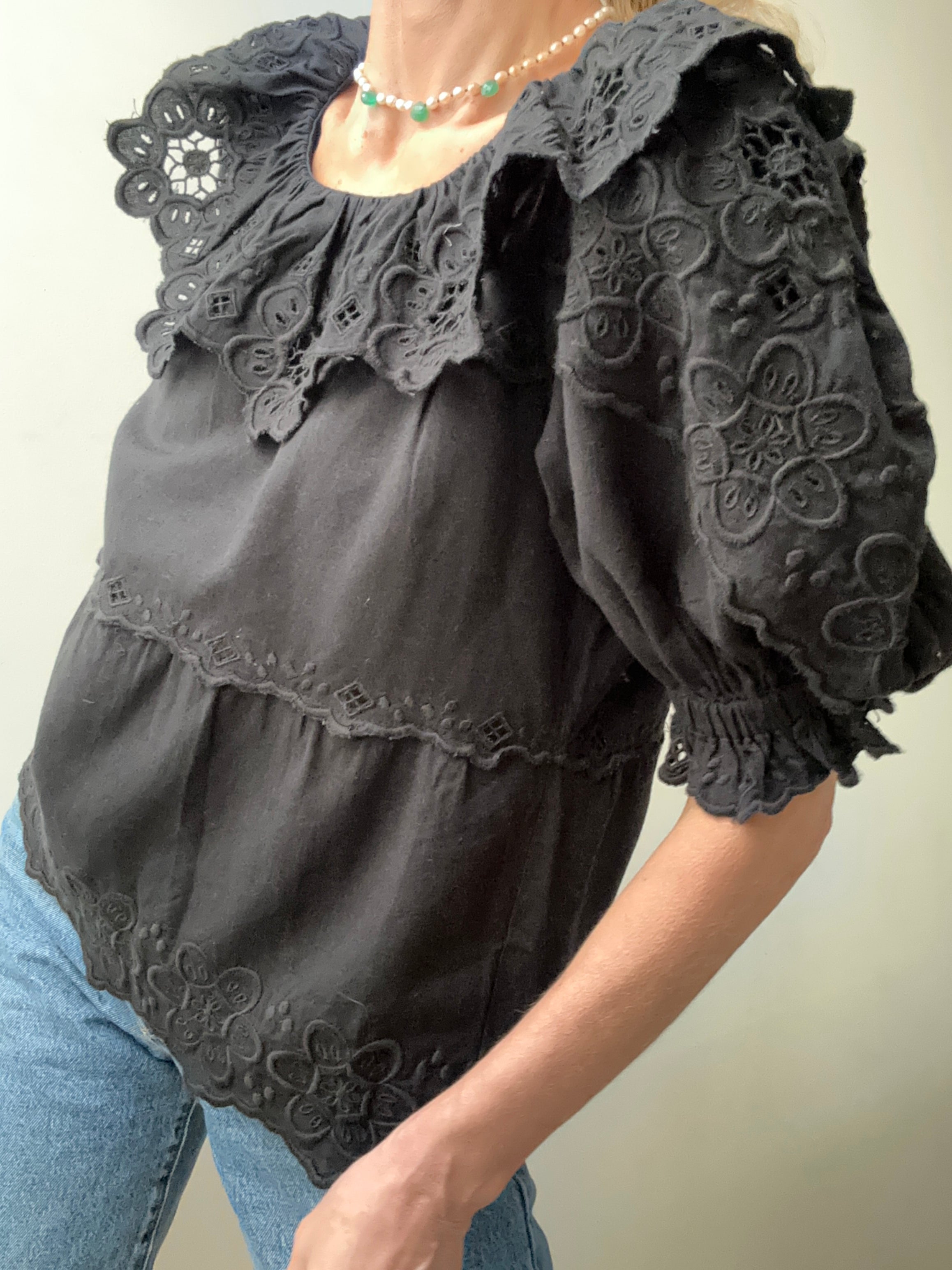 Sea NY Broderie Anglaise Round Neck Blouse | Blouses