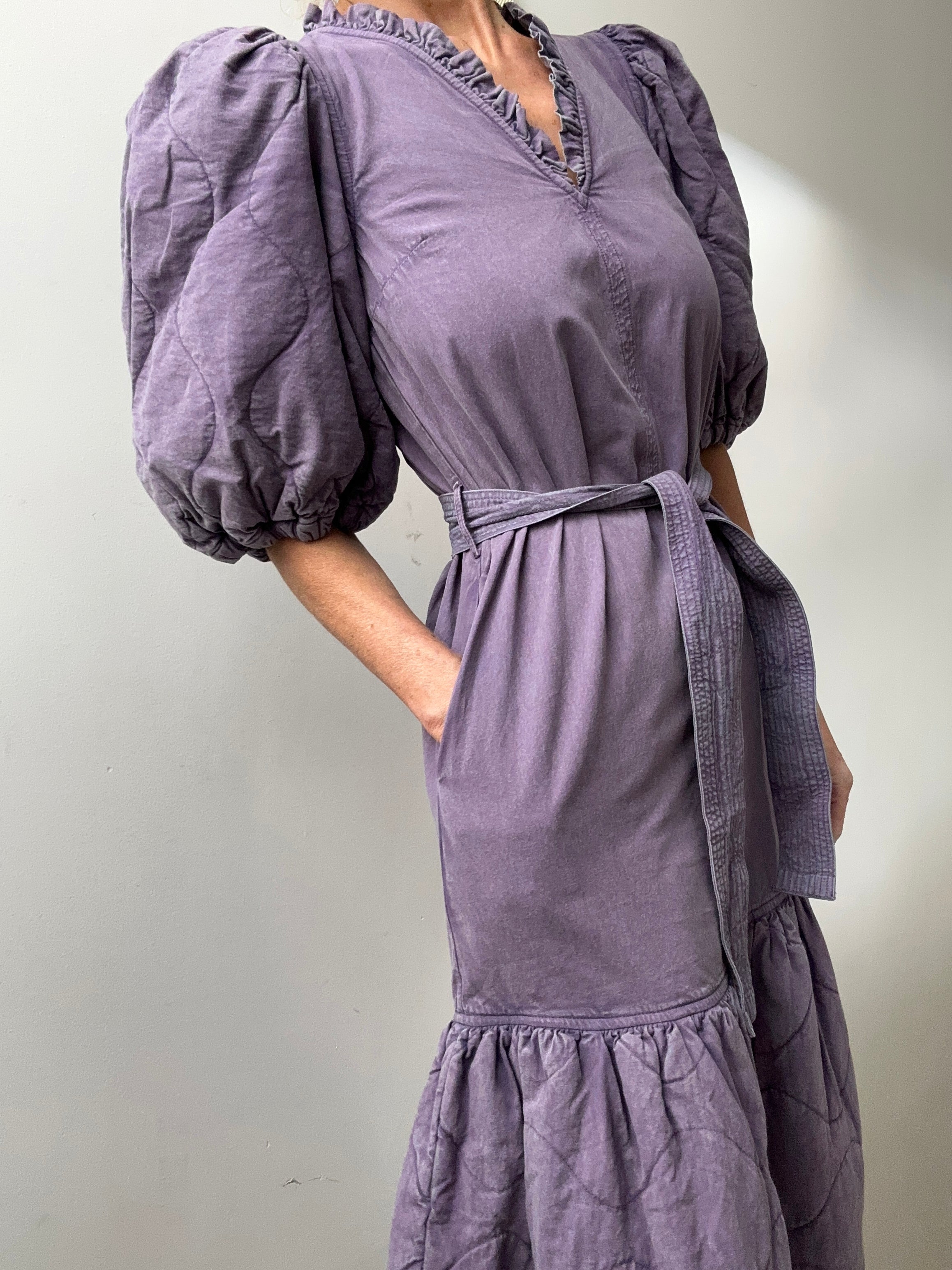 Sea NY Layla Quilted Midi Dress Purple | Dresses