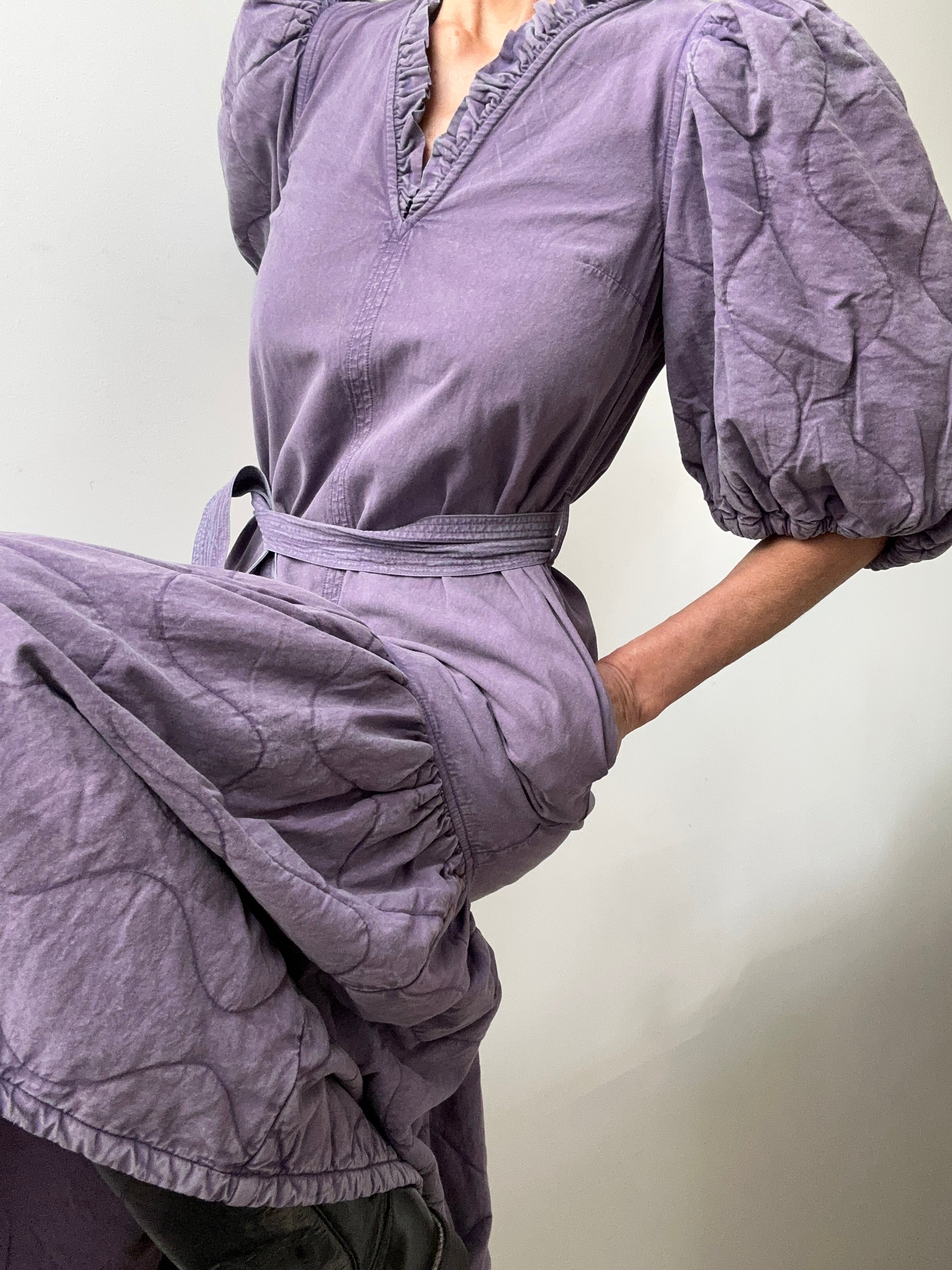Sea NY Layla Quilted Midi Dress Purple | Dresses