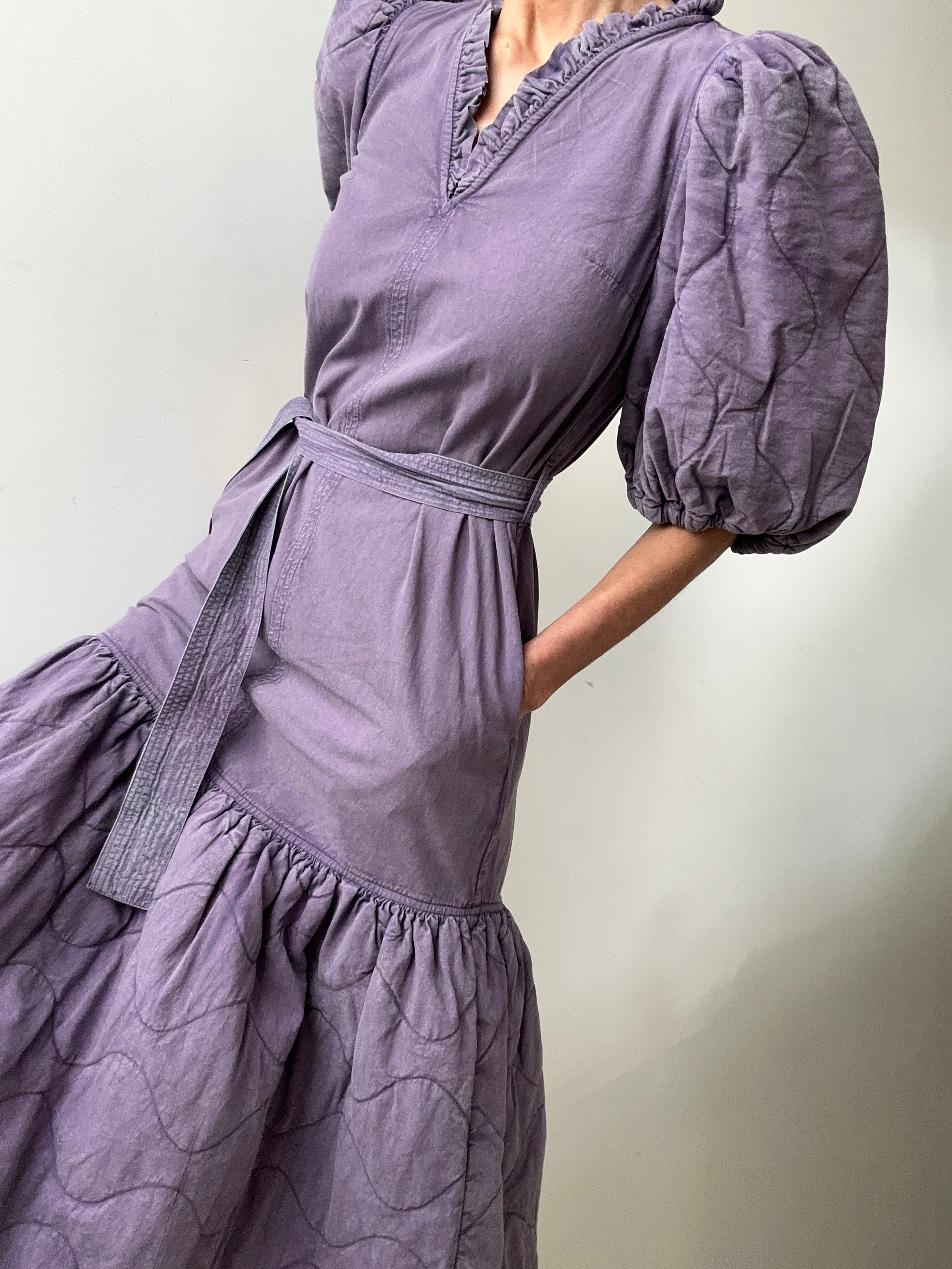 Sea NY Layla Quilted Midi Dress Purple | Dresses