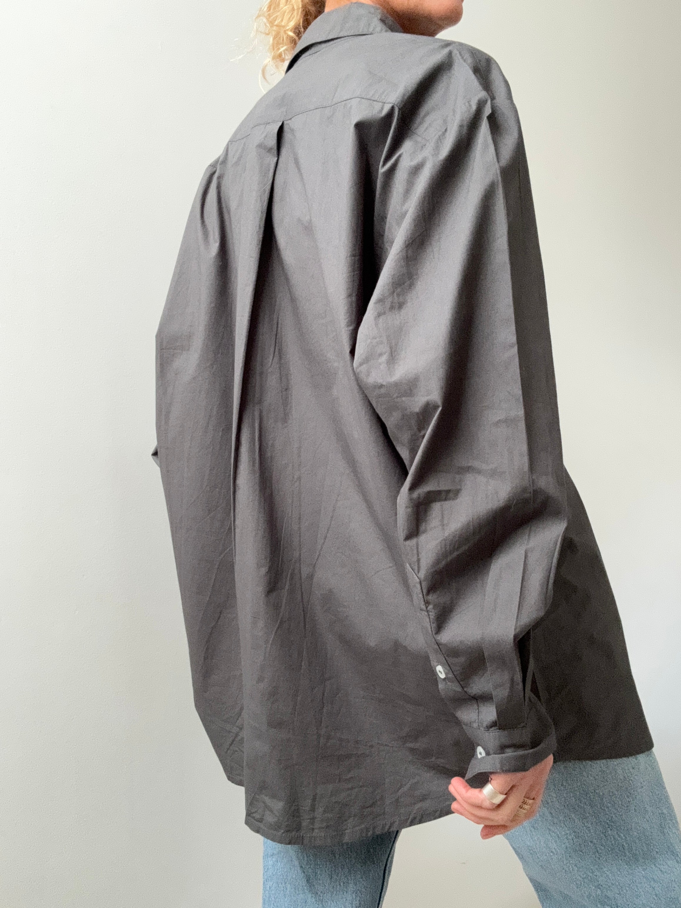 Skall Studio Shirts Organic Cotton Edgar Shirt Asphalt