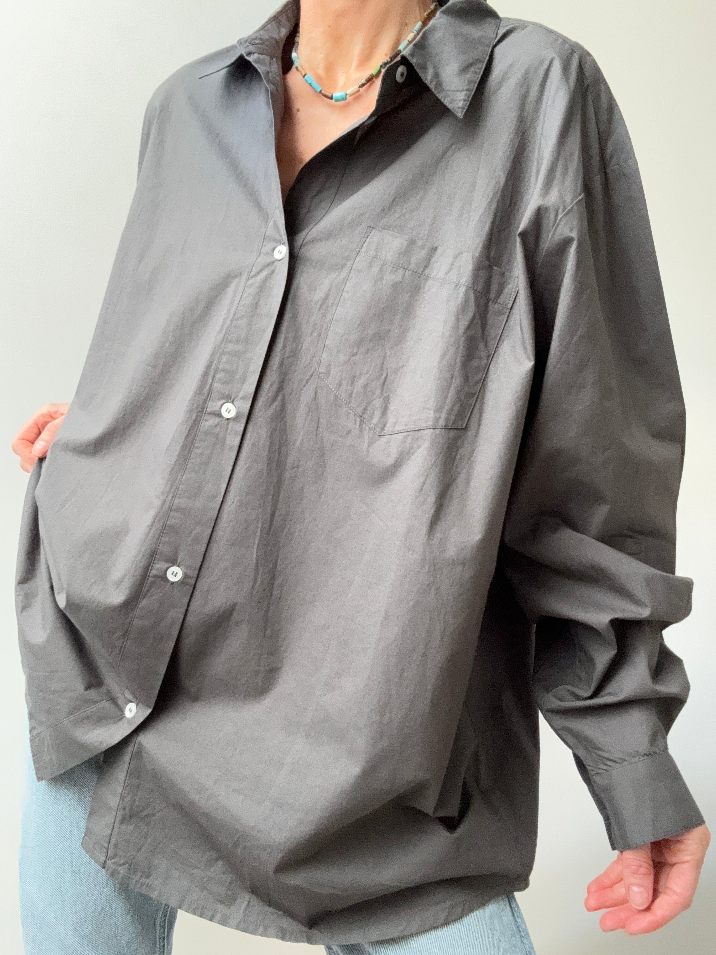 Skall Studio Shirts Organic Cotton Edgar Shirt Asphalt