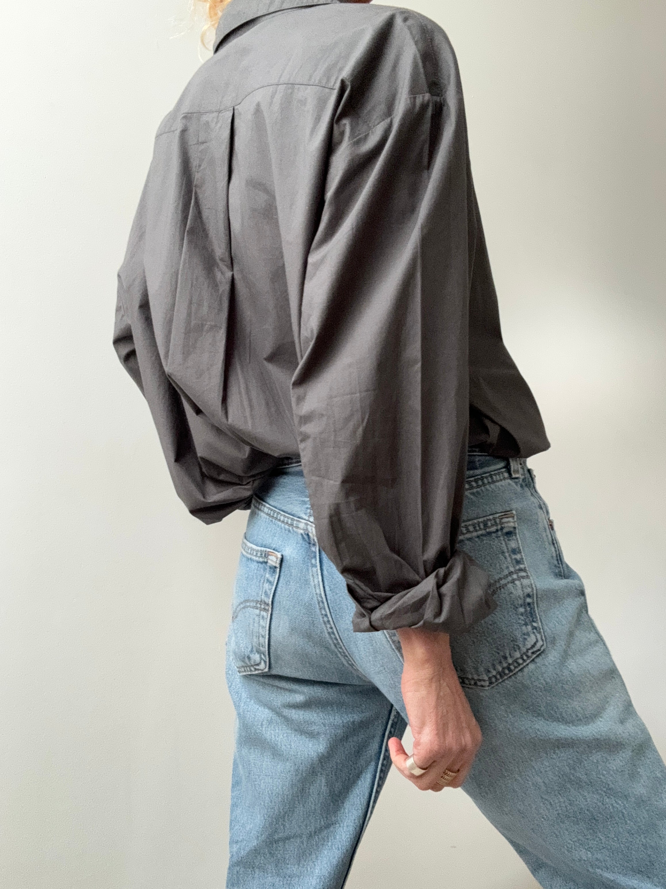Skall Studio Shirts Organic Cotton Edgar Shirt Asphalt