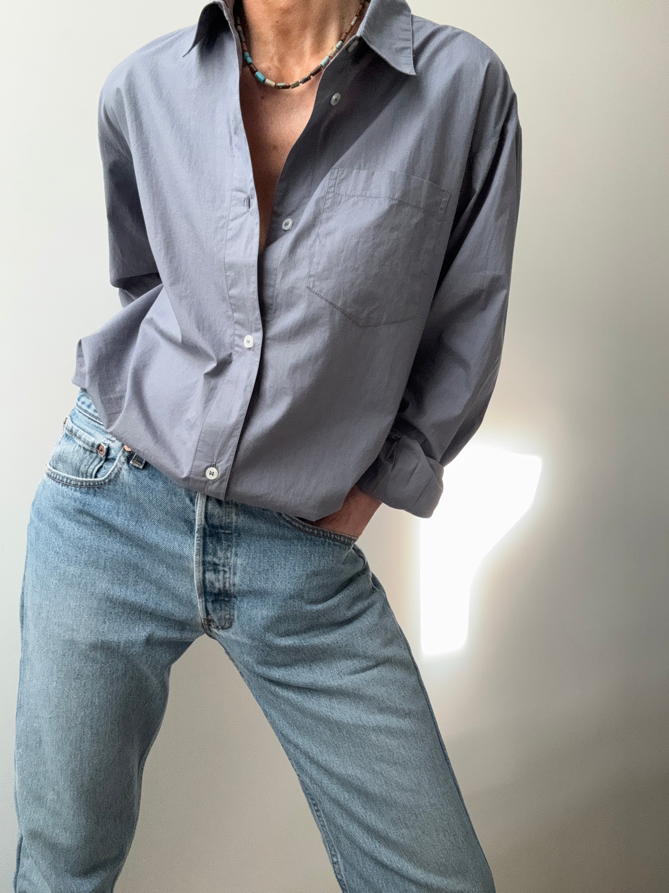 Organic Cotton Edgar Shirt Cloud Grey | Shirts