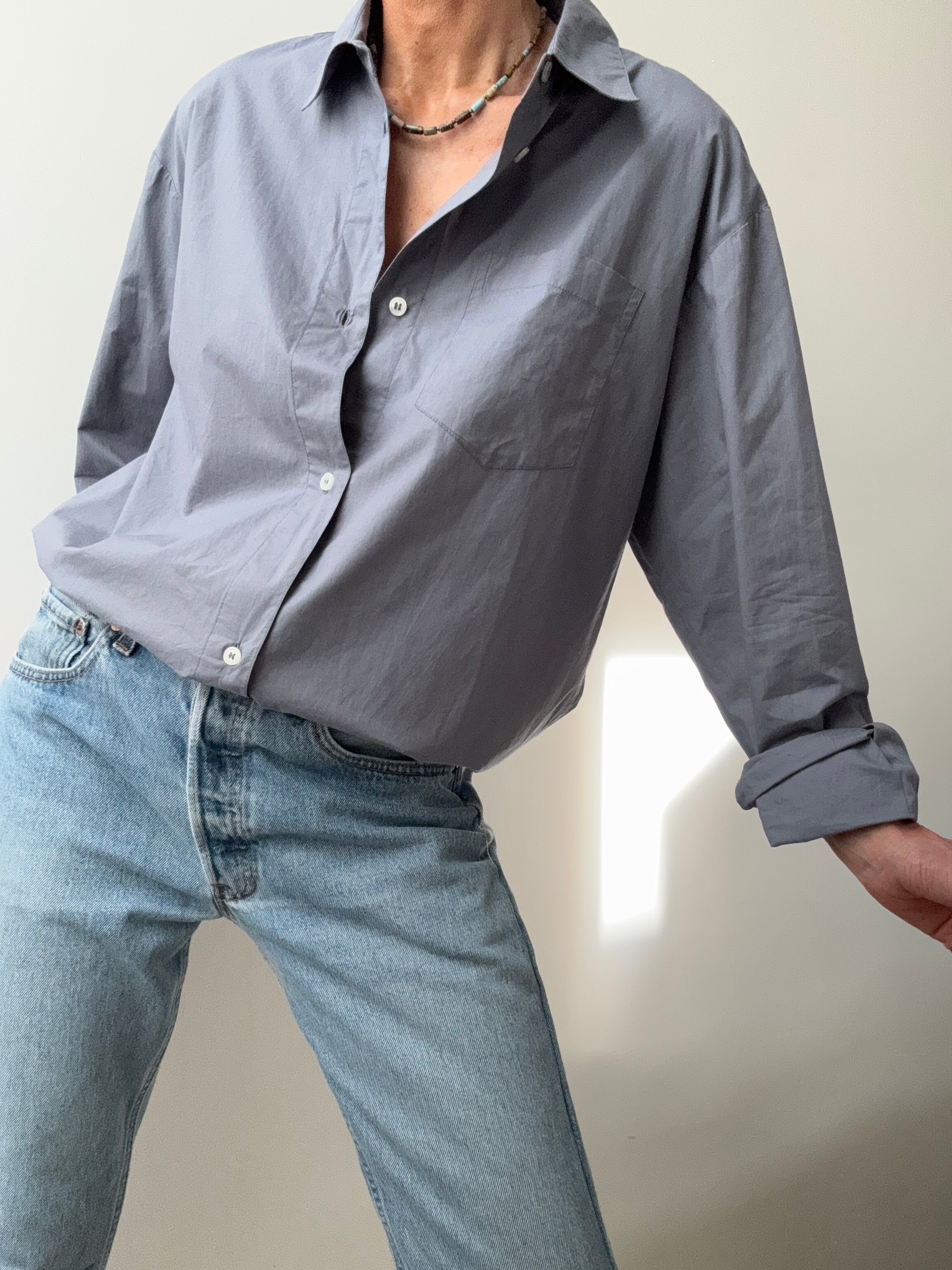 Organic Cotton Edgar Shirt Cloud Grey | Shirts