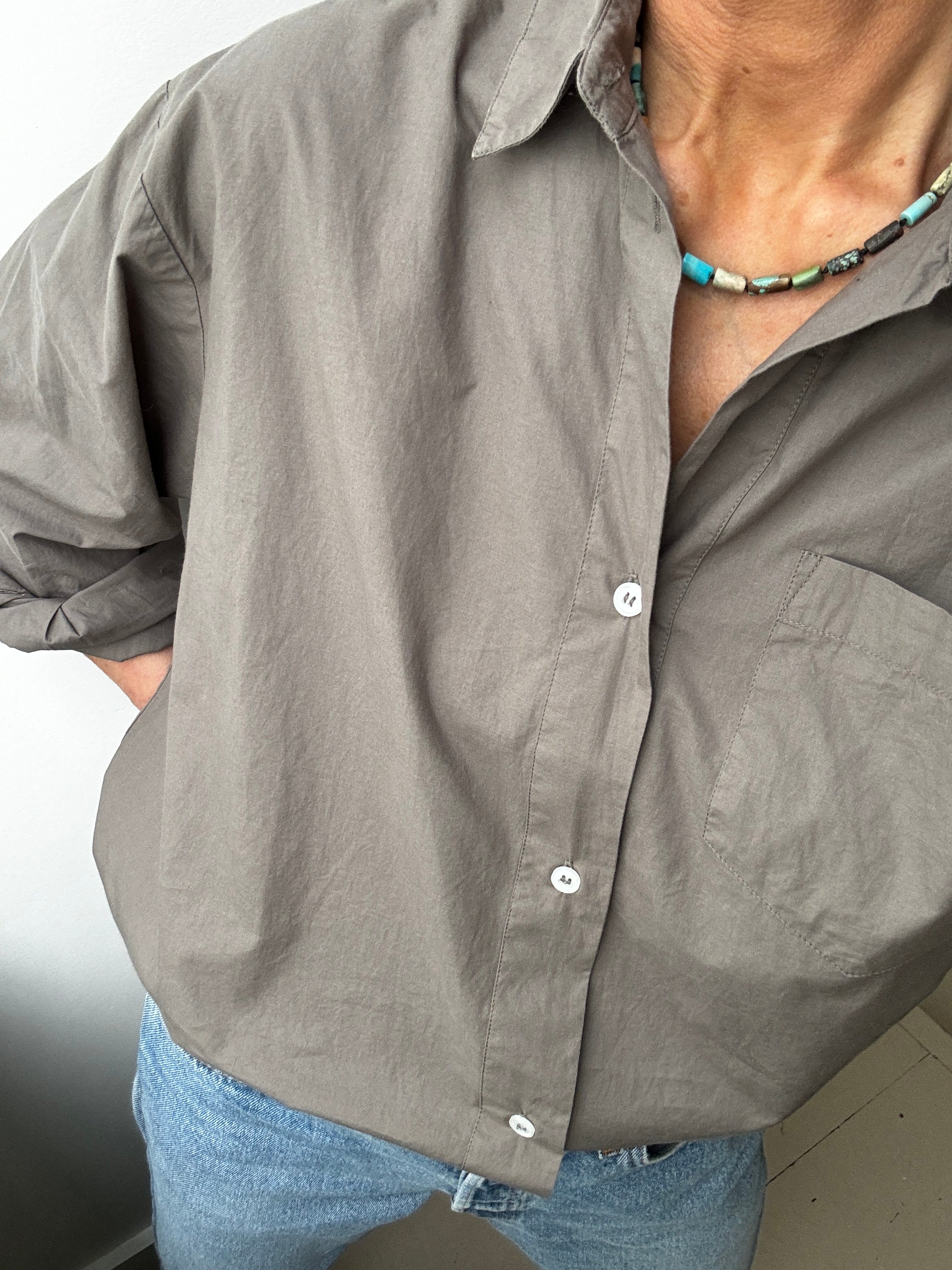 Organic Cotton Edgar Shirt Dark Grey | Shirts