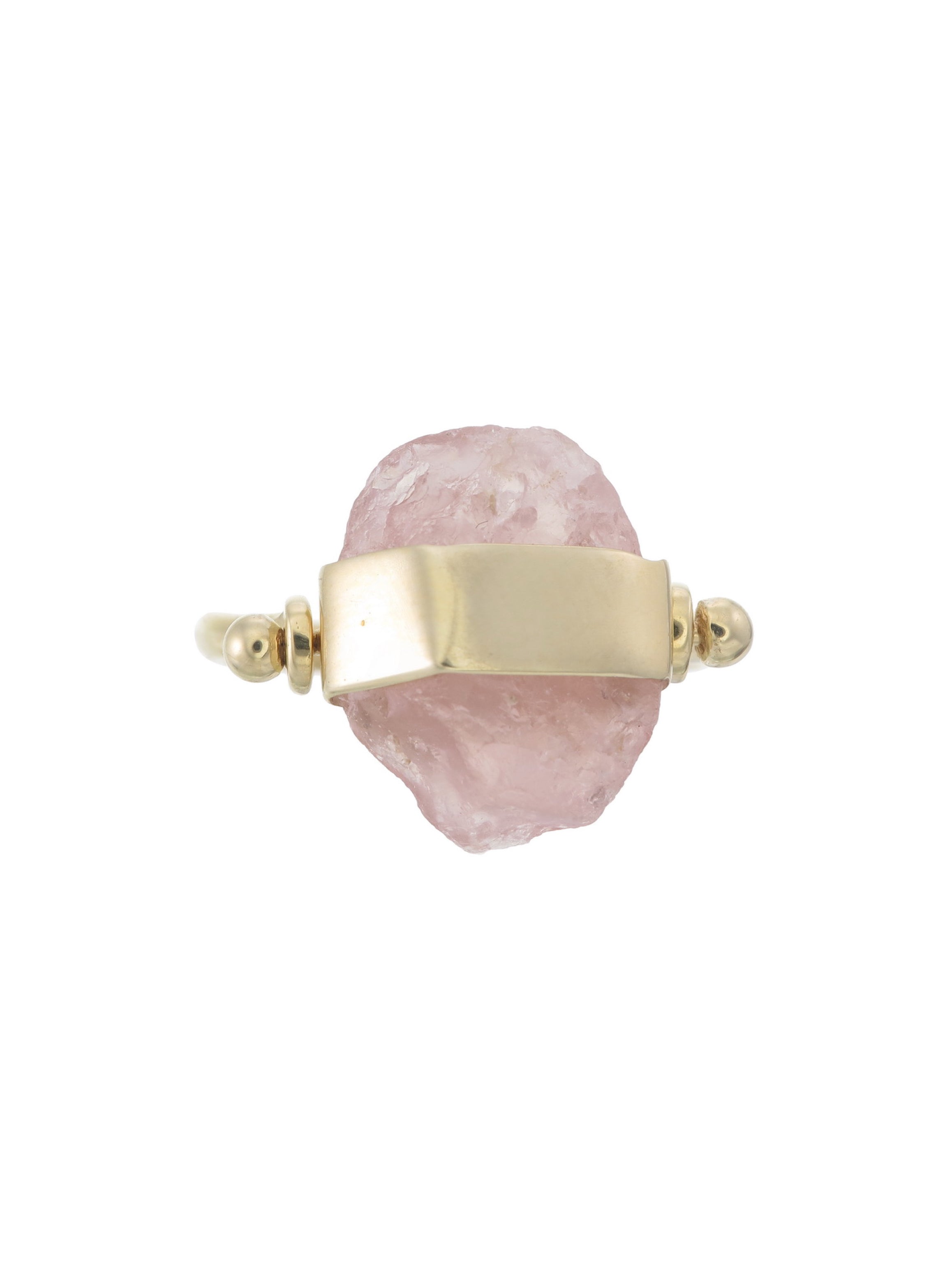 Tiger Frame Rings Gold Rough Gem Swivel Ring Gold Rose Quartz