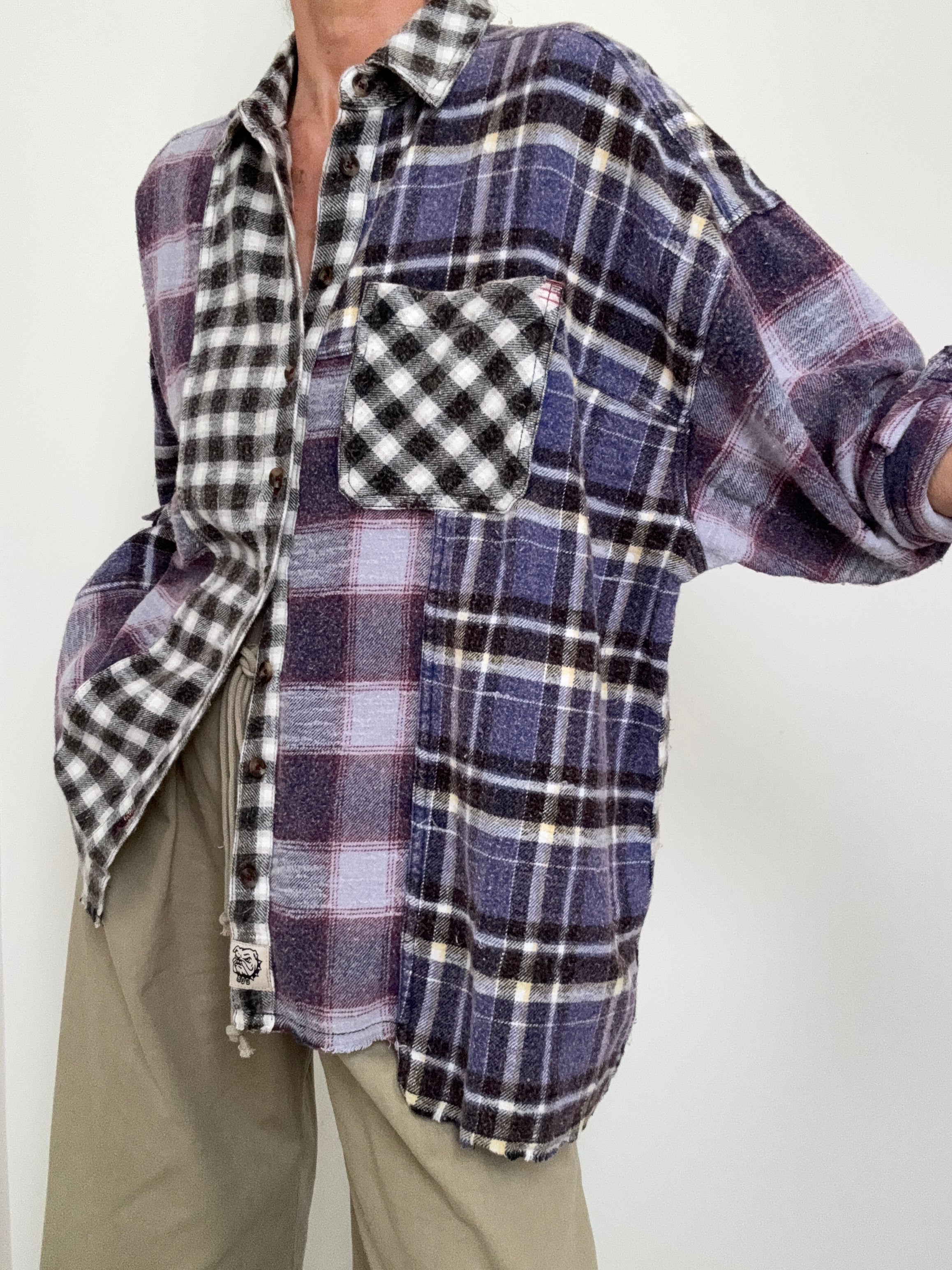 Purple Patchwork Flannel Shirt | Shirts