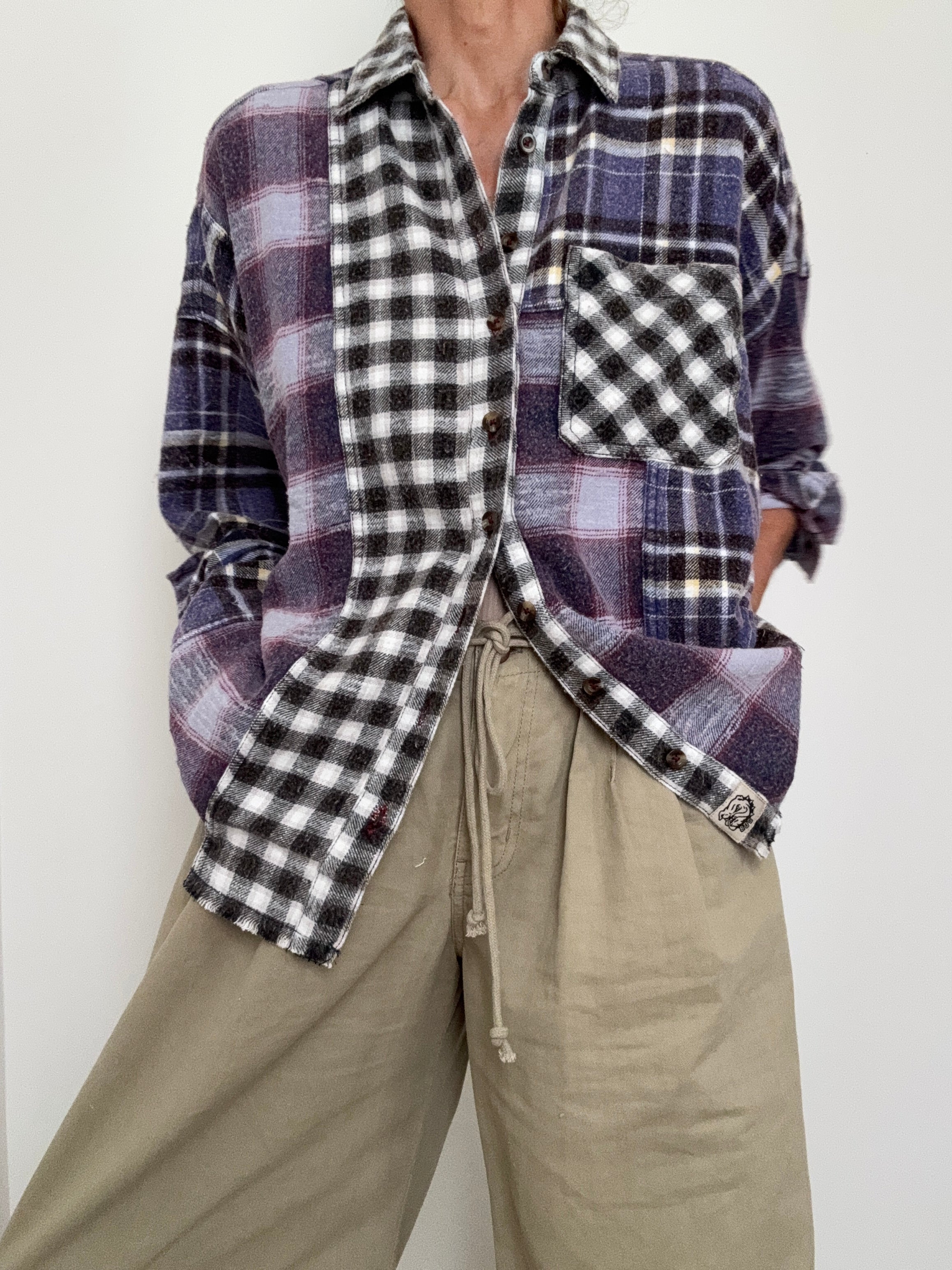 Purple Patchwork Flannel Shirt | Shirts
