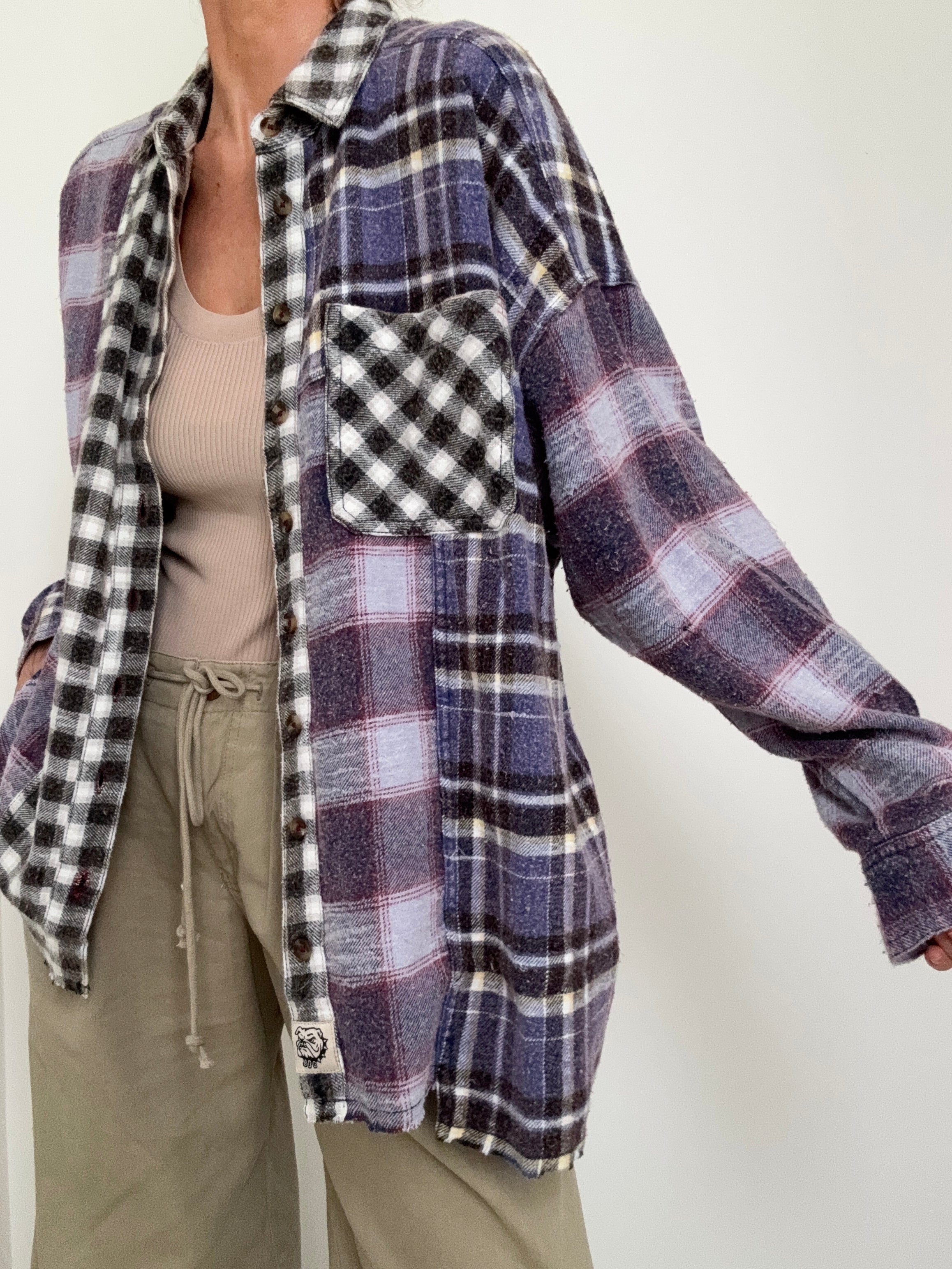 Purple Patchwork Flannel Shirt | Shirts