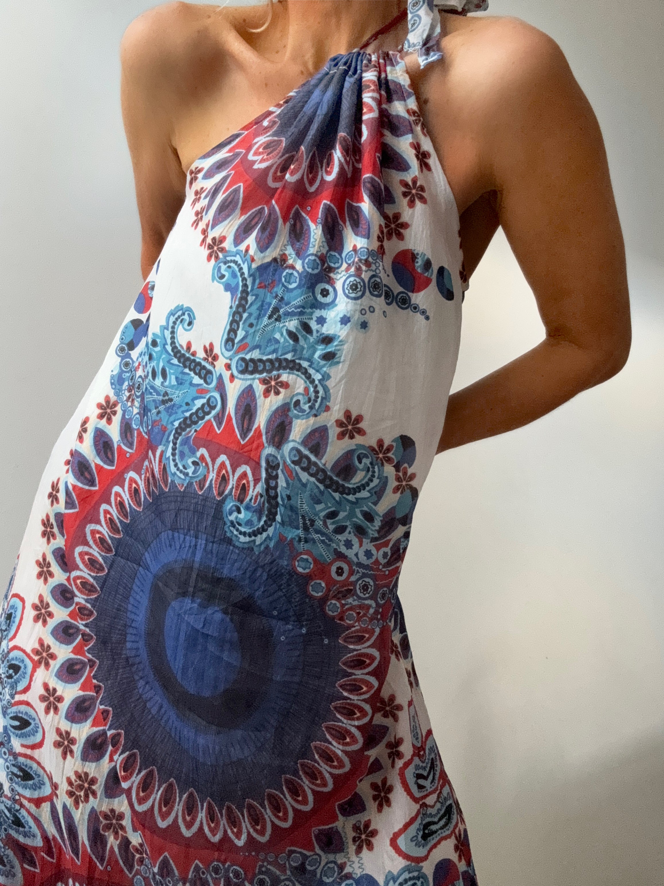 Handprinted Silk Maxi Dress Isla | Dresses