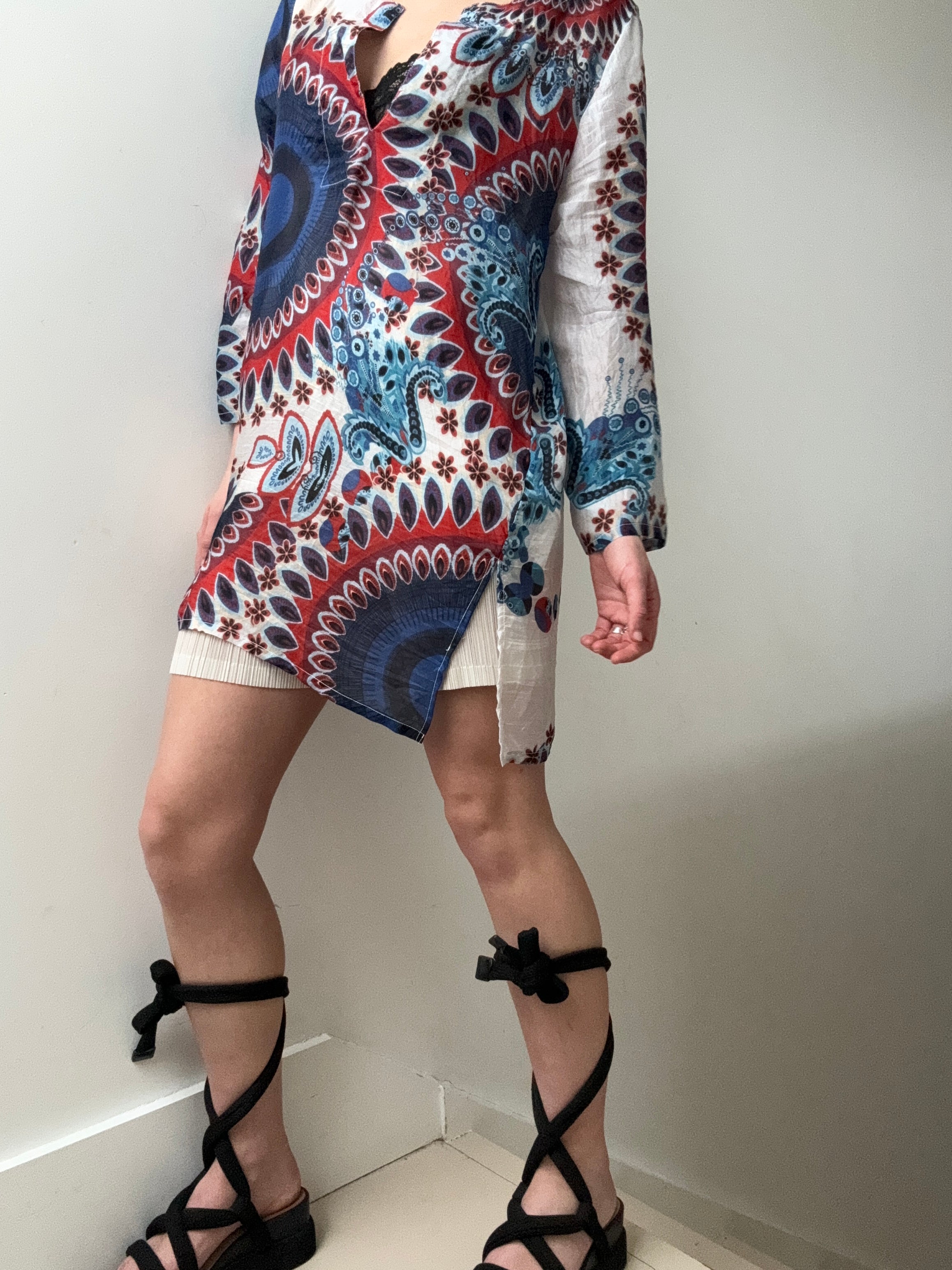 Handprinted Silk Kaftano Corto Isla | Kaftans