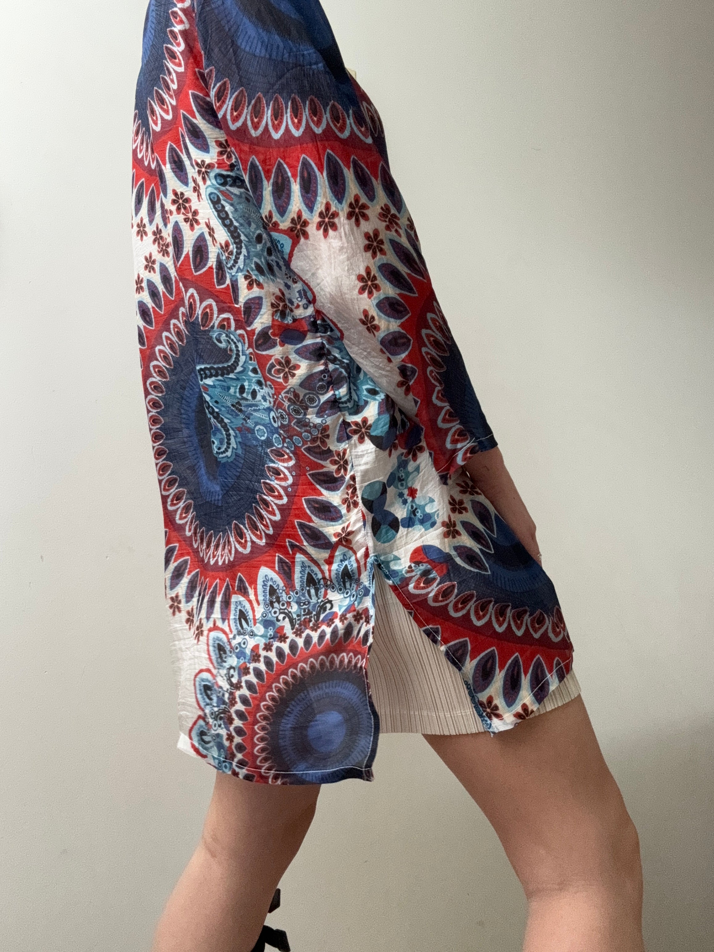 Handprinted Silk Kaftano Corto Isla | Kaftans