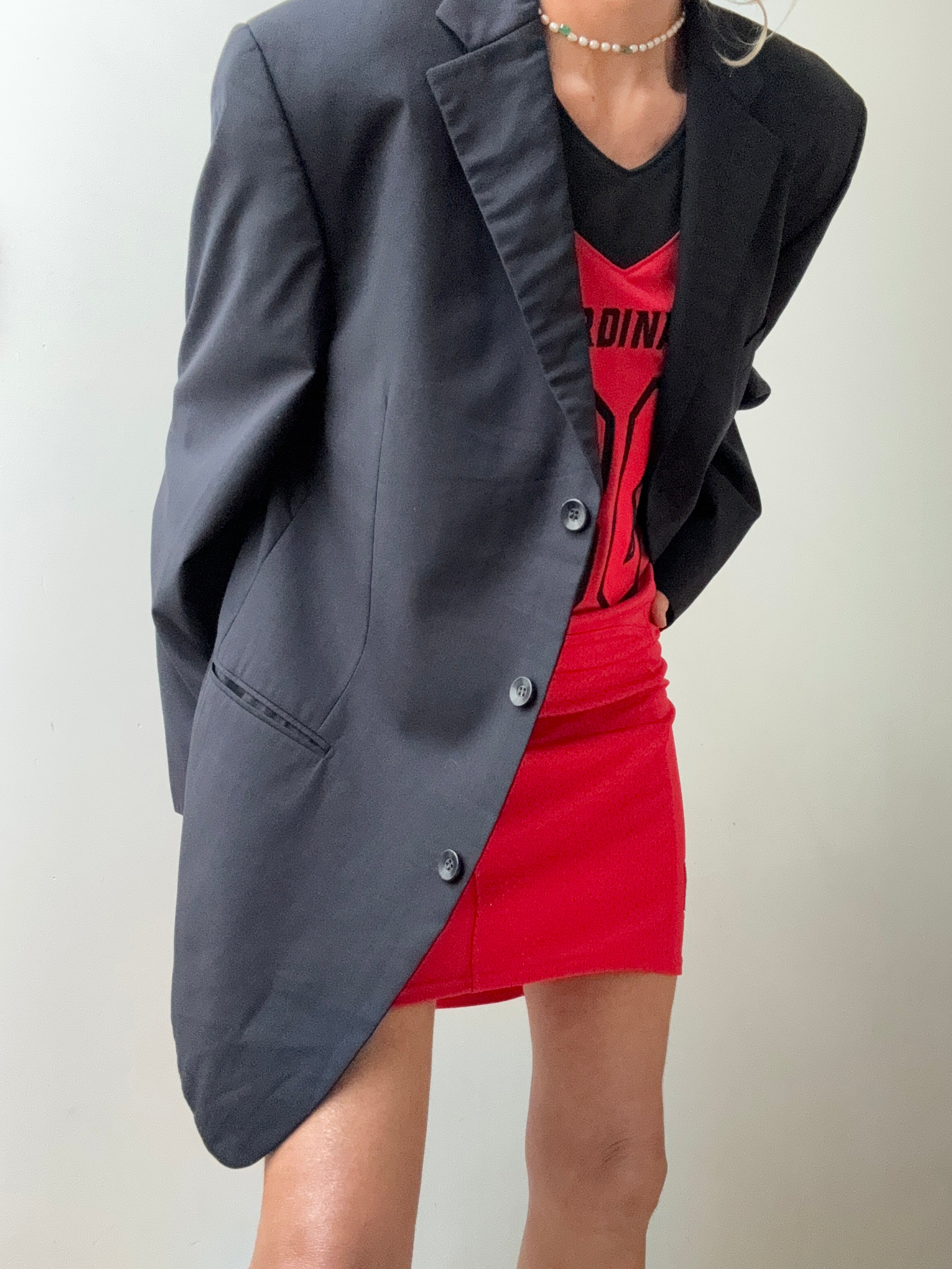 Vintage Deep Charcoal Designer Blazer | Jackets