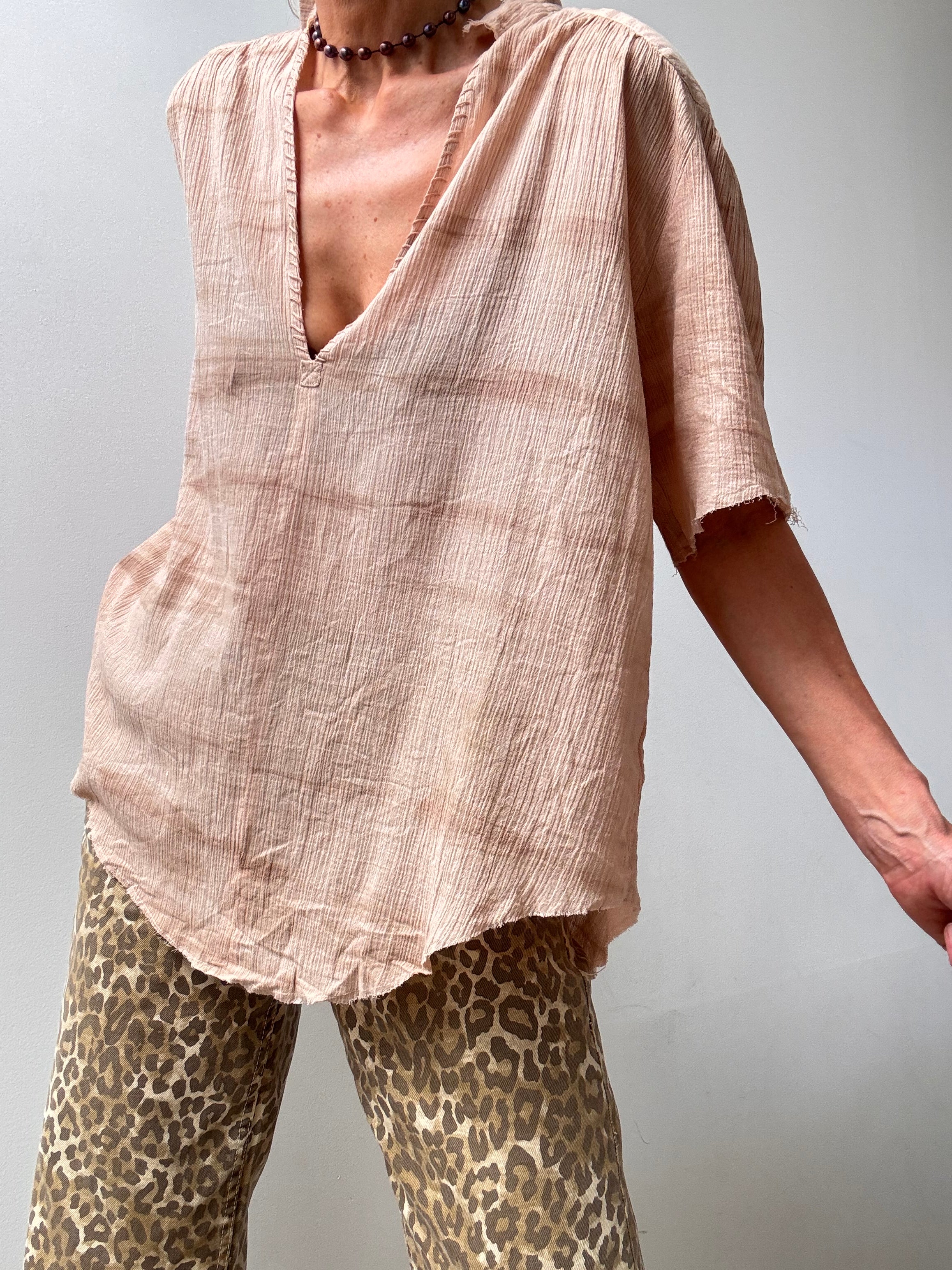 Tassy Cotton Gauze Top Natural | Tops