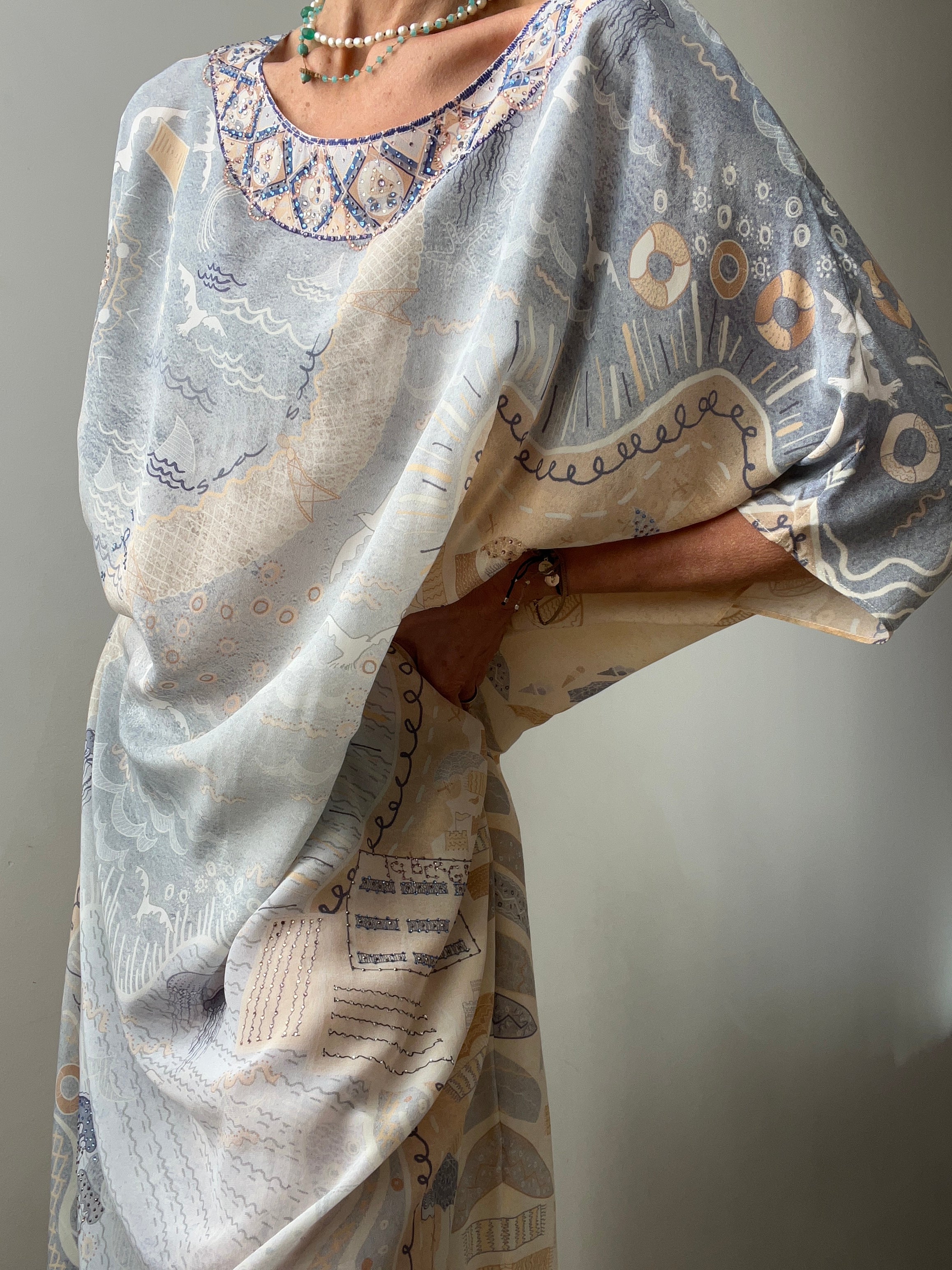 Camilla Round Neck Kaftan Dawning Home Light | Kaftans