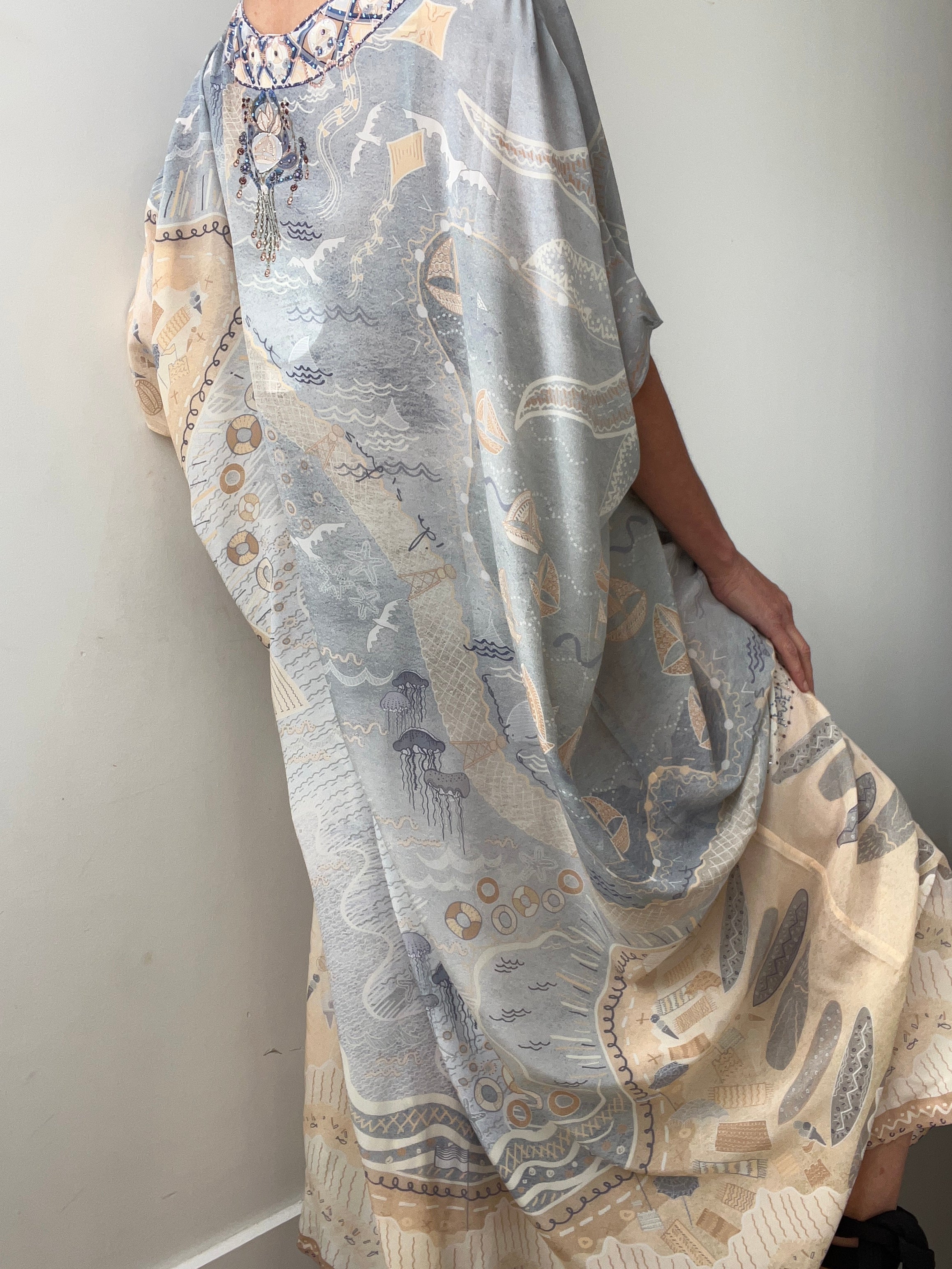 Camilla Round Neck Kaftan Dawning Home Light | Kaftans