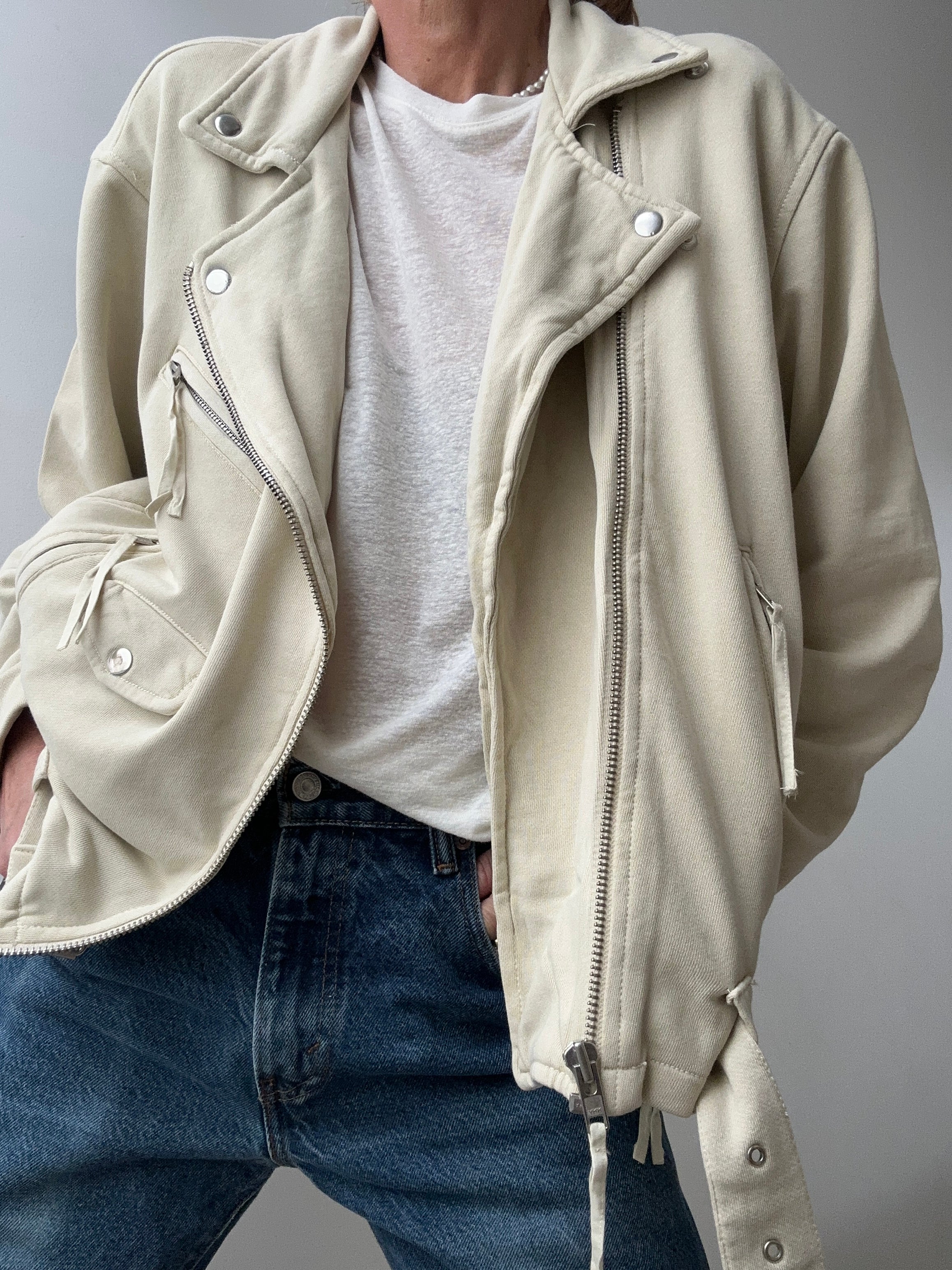 Free People Rebel Knit Moto Jacket Cream | Jackets