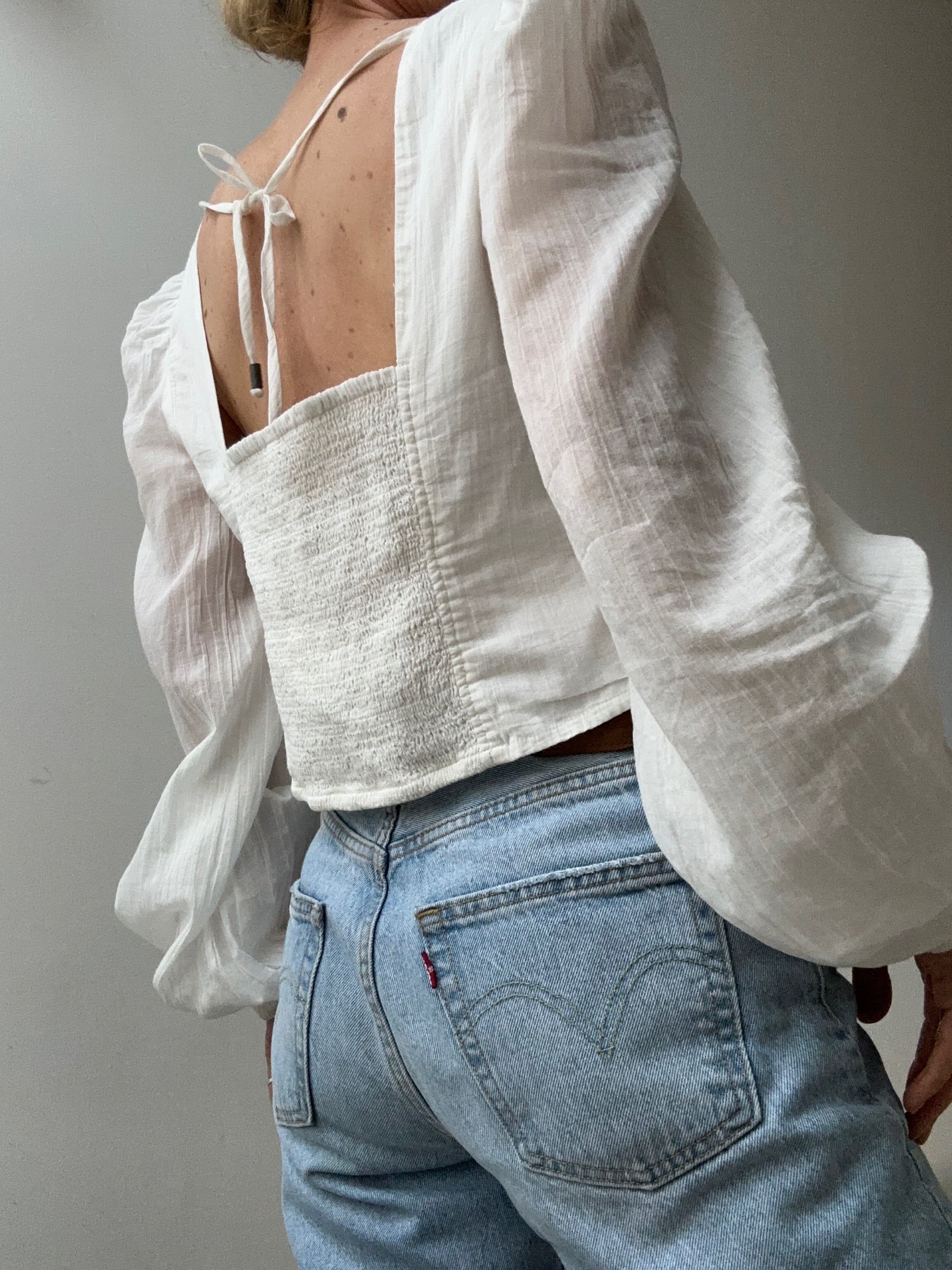 Free People Cropped Peasant Blouse White | Tops